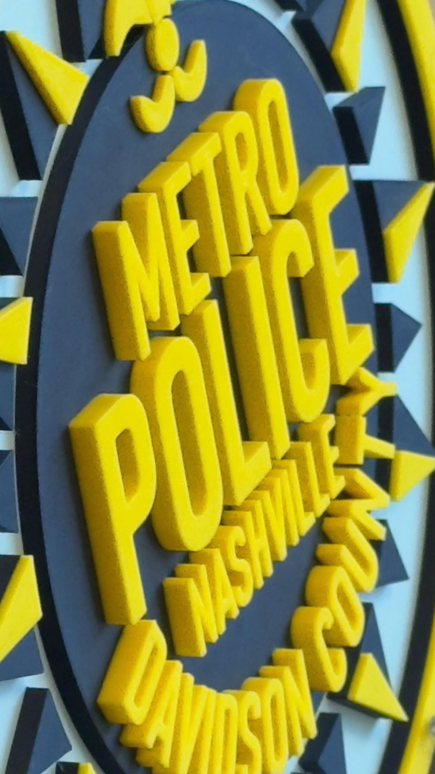 Nashville Metro Police 3D Embossed Plaque: First Responder Wall Art Tennessee