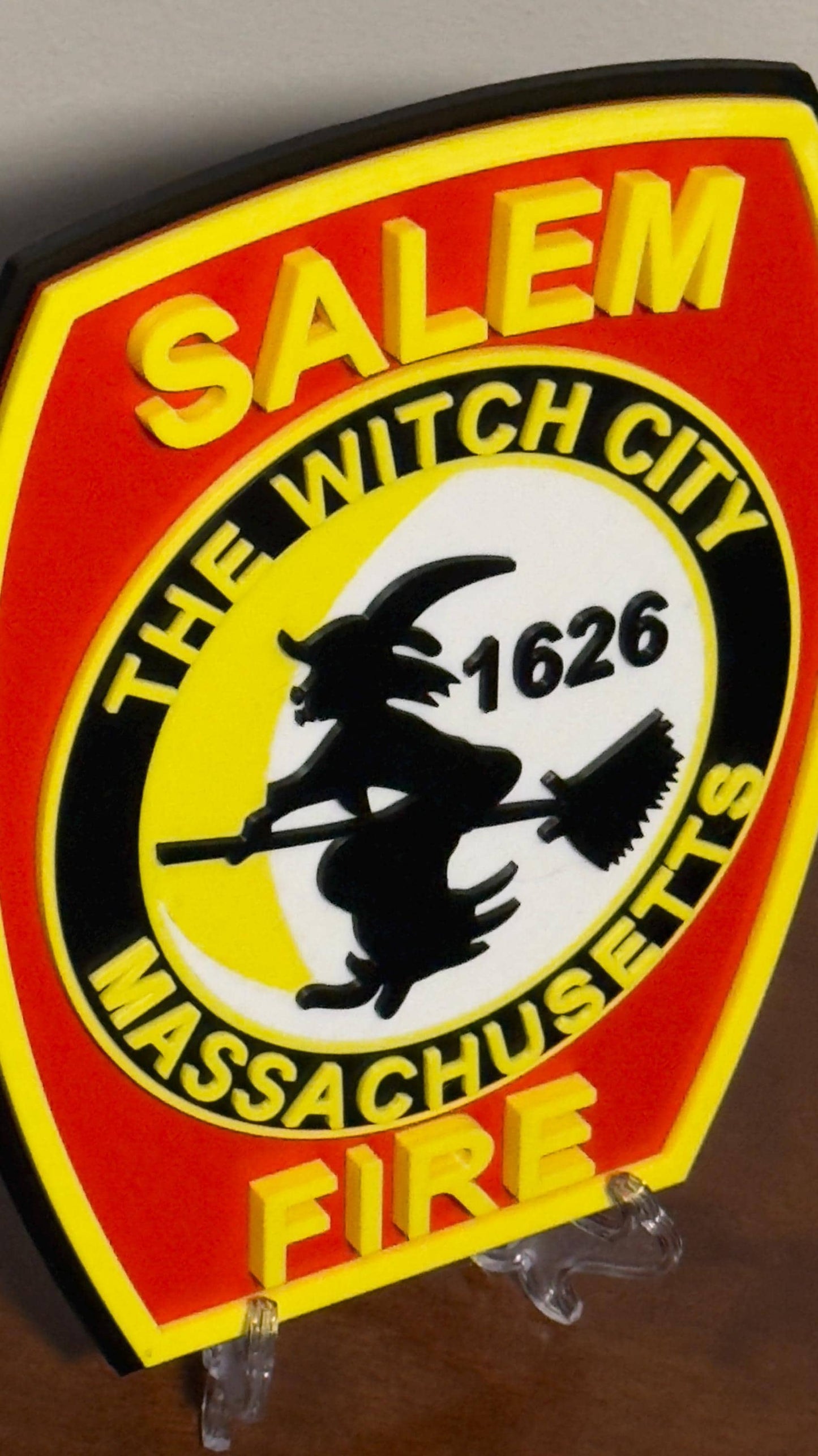 Salem Fire Department 3D Plaque: Massachusetts First Responder Wall Art MA Massachusetts