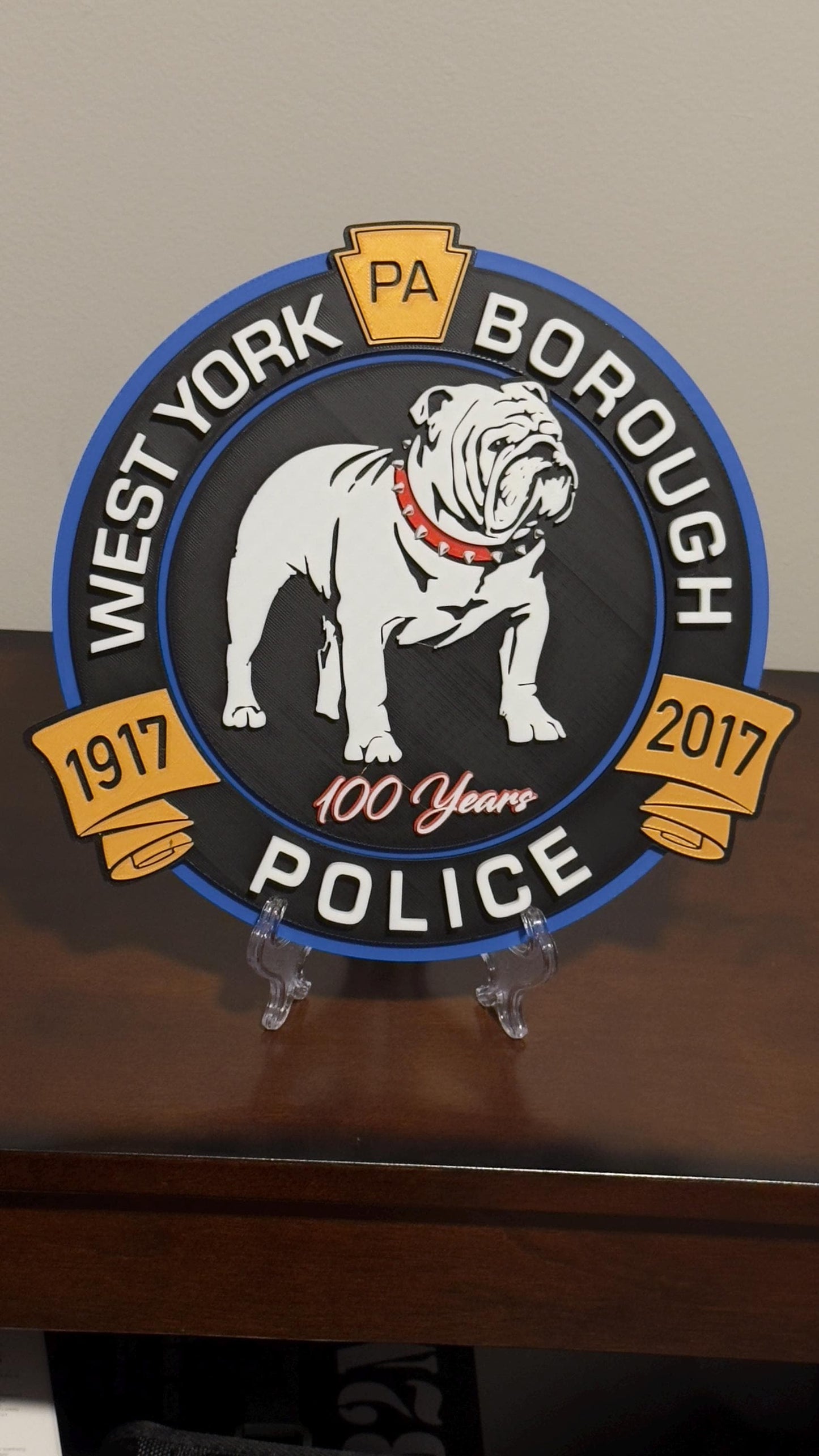West York Borough Police 3D Embossed Plaque: First Responder Wall Art Pennsylvania