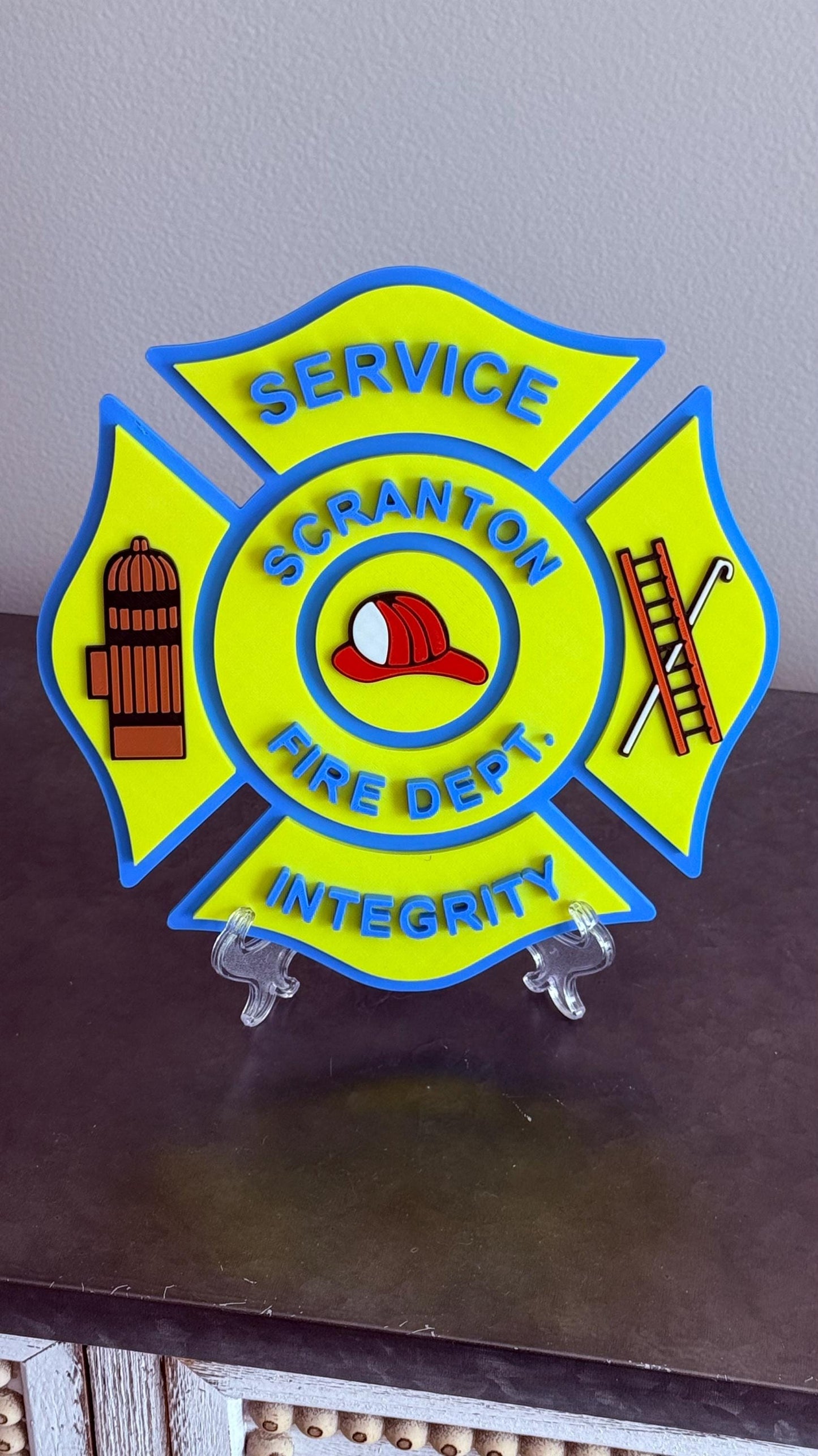 Scranton Fire Department Plaque - 3D First Responder Display Pennsylvania