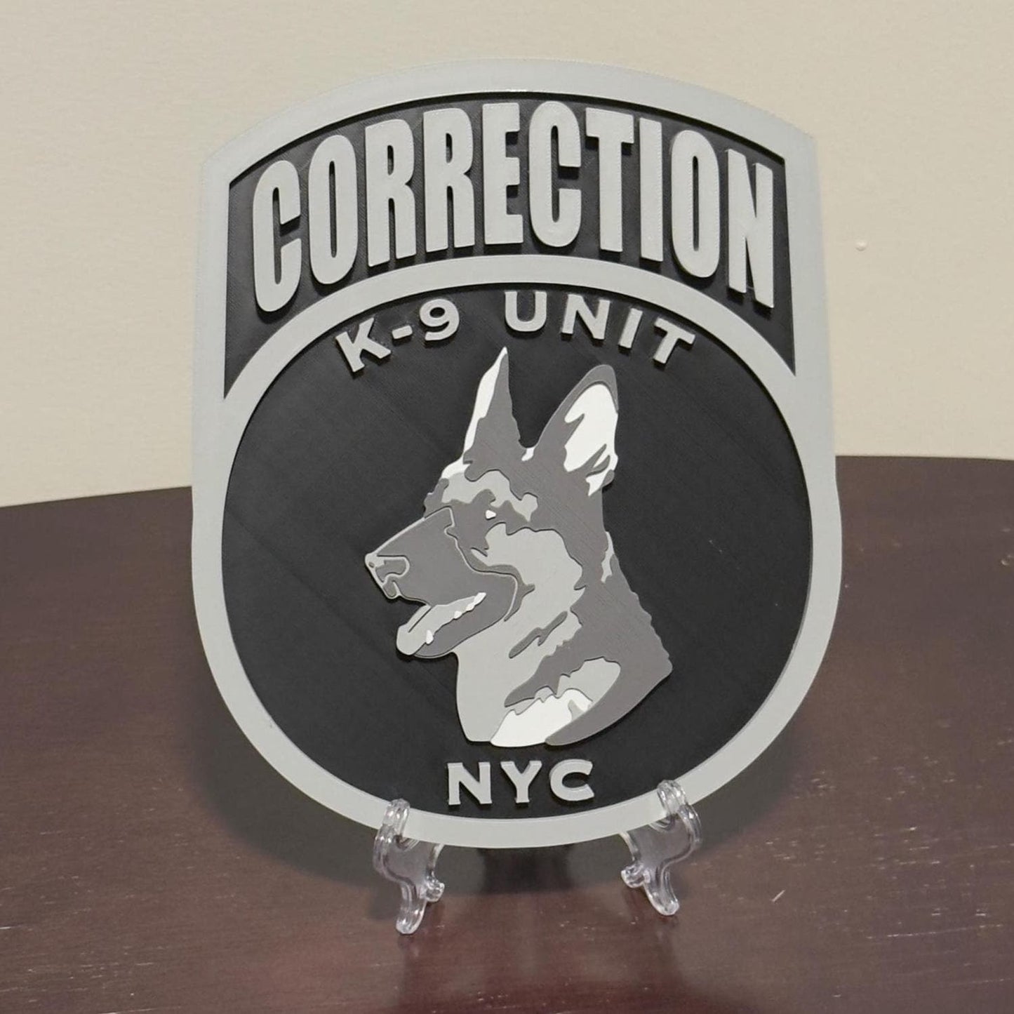 NYC Corrections K9 Unit 3D Plaque - First Responder Wall Decor New York