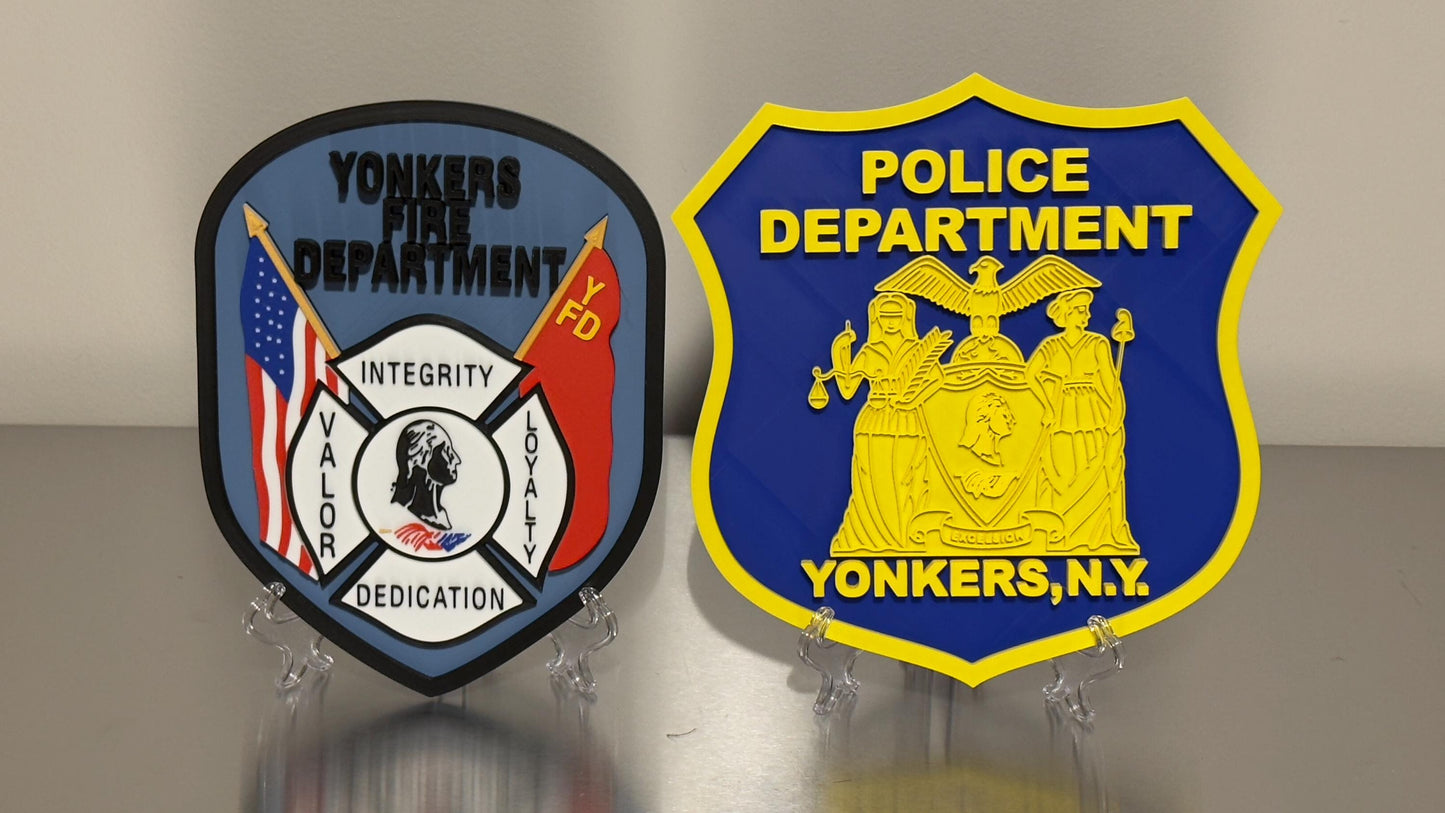 Yonkers NY Police Department 3D Embossed Display Plaque Police Gift New York