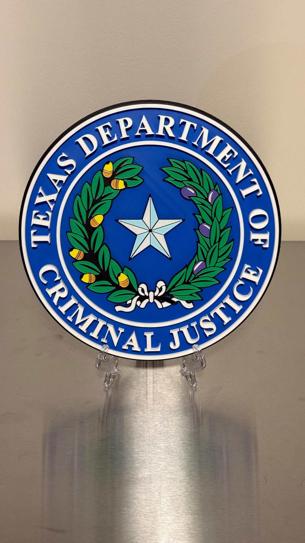 Texas Criminal Justice Plaque: First Responder Display Plaque