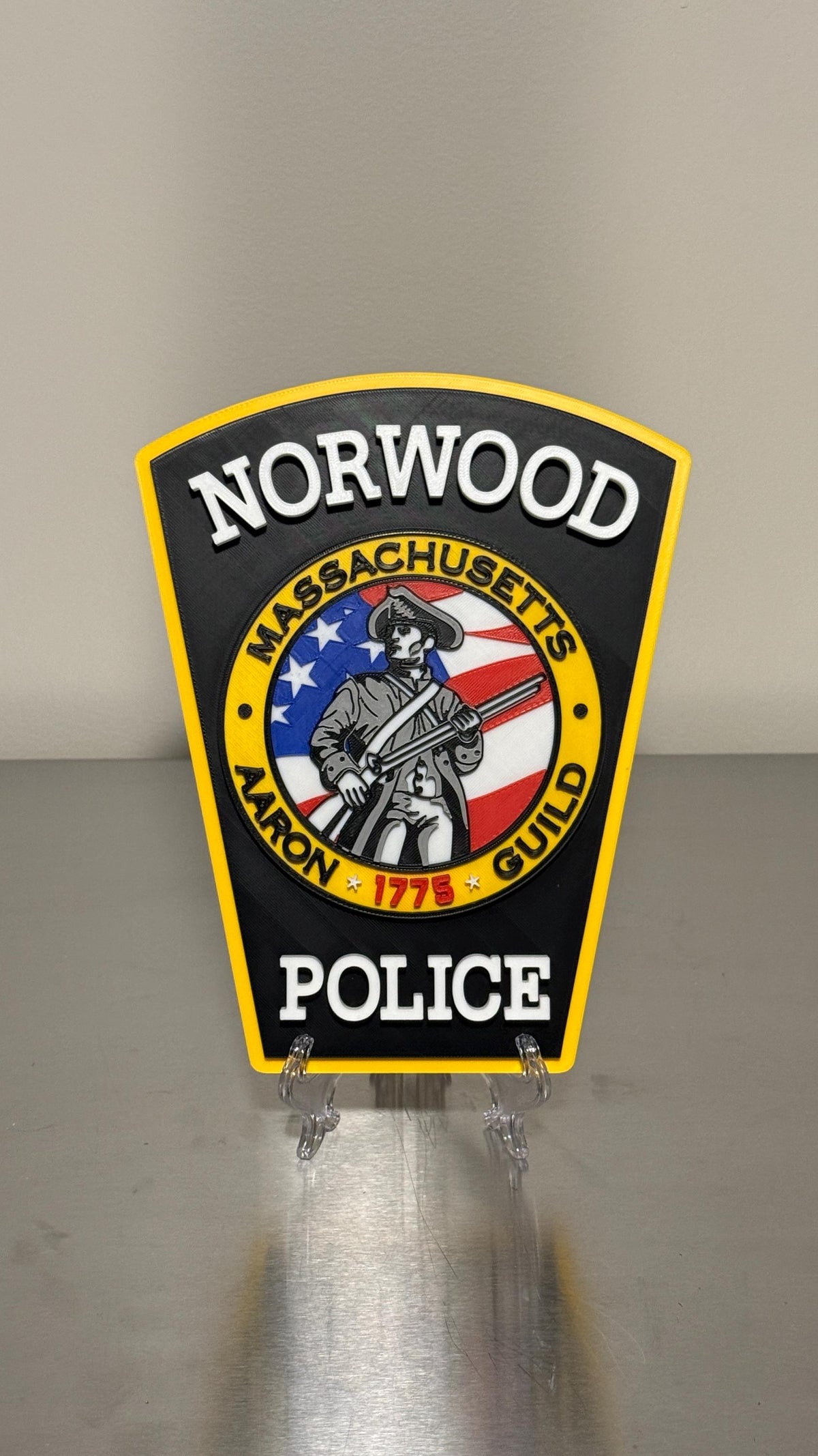 Police 3D Display Plaque: Norwood MA Emblem - Display Plaque Massachusetts