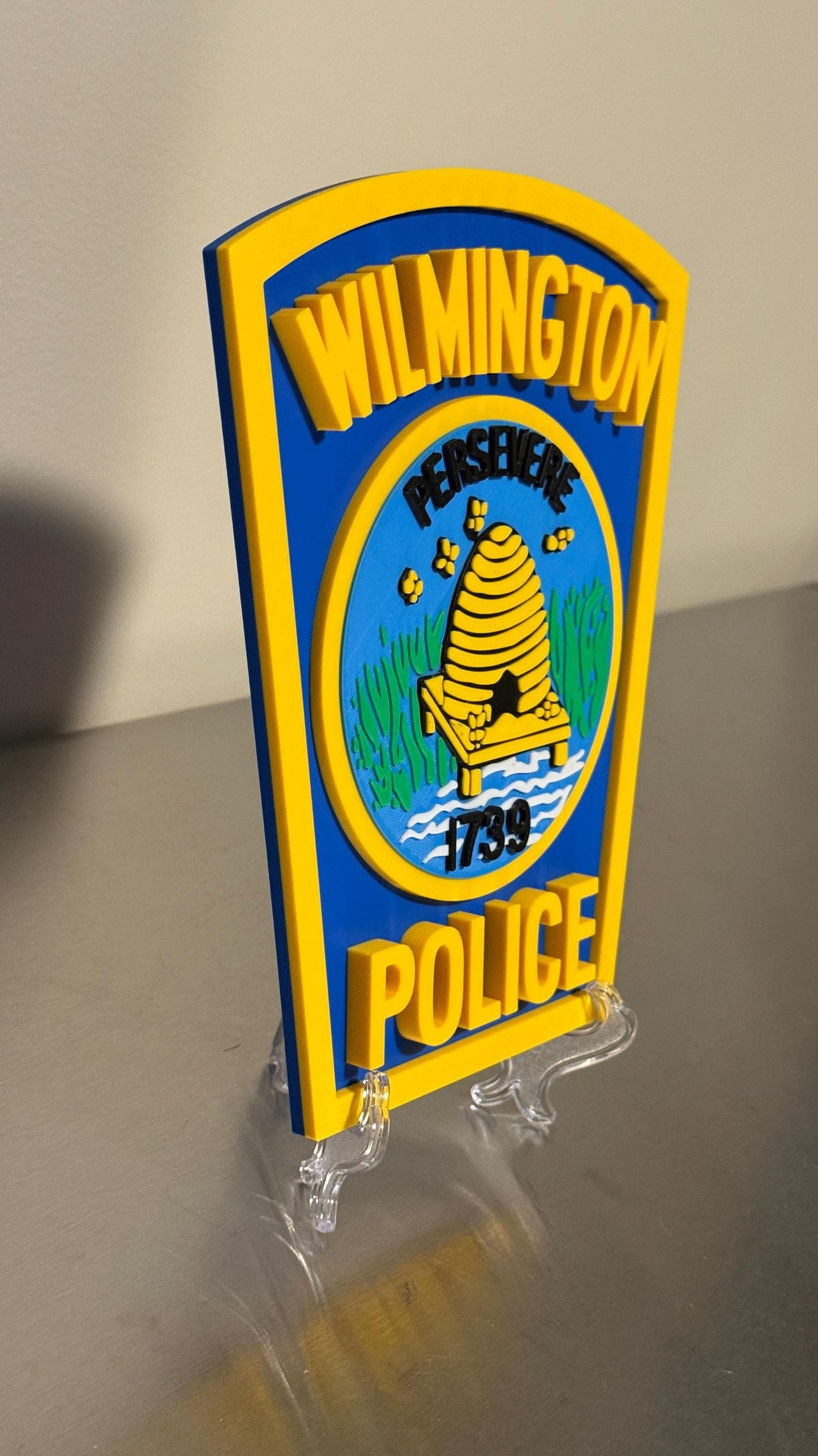 Wilmington NC Police Plaque: 3D Embossed First Responder Wall Art North Carolina