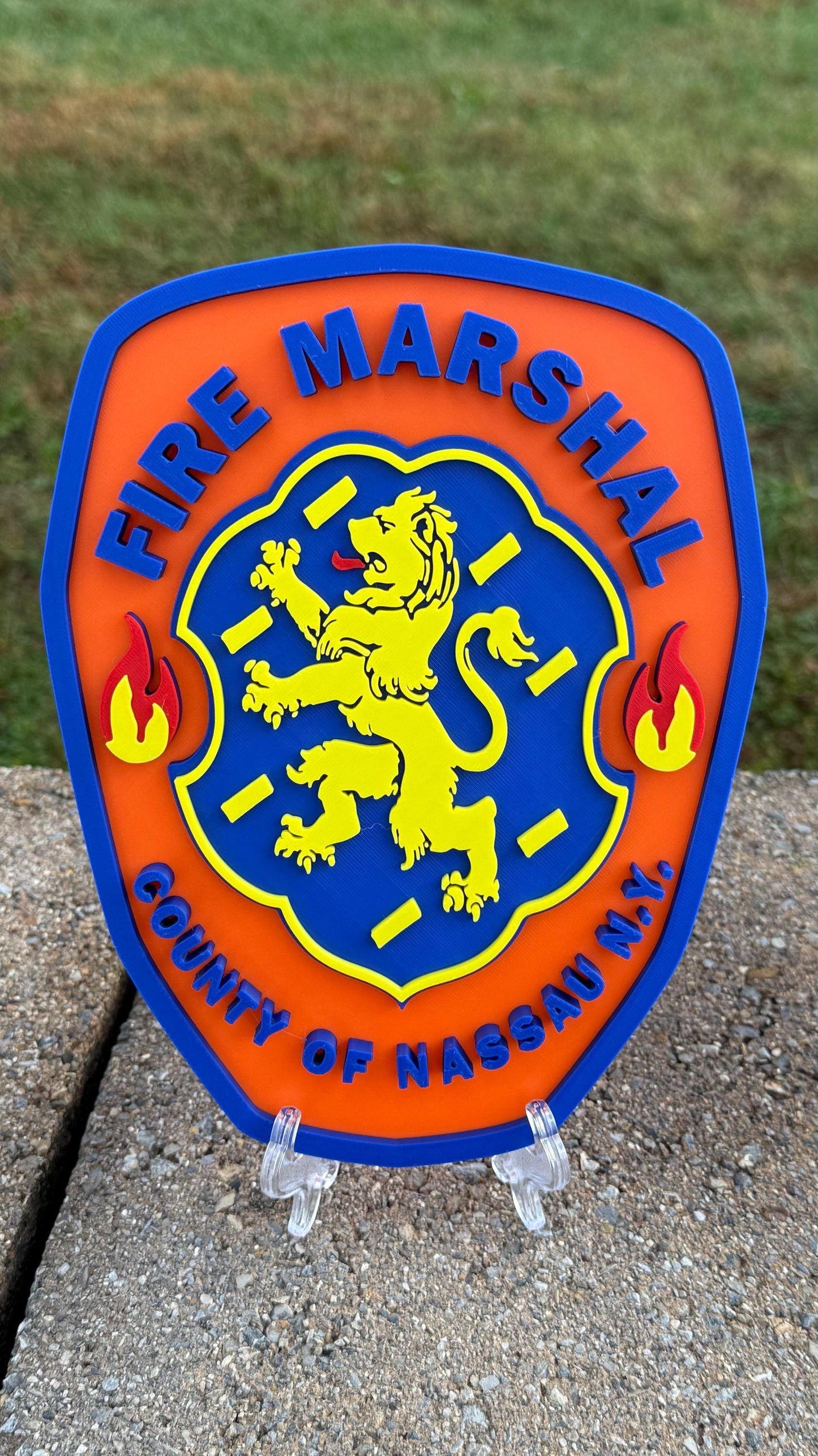 Nassau County Fire Marshal 3D Plaque: Long Island First Responder Wall Decor New York