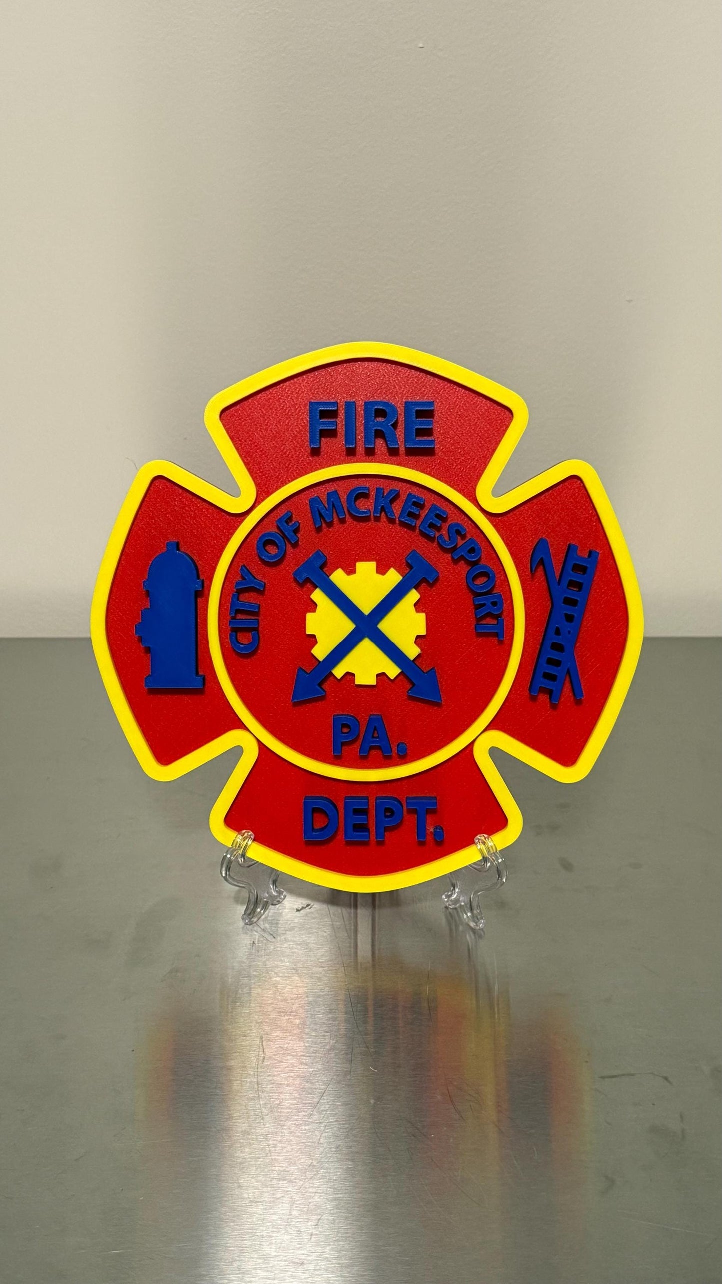 McKeesport Fire Department 3D Display Plaque First Responder Wall Art PA Firefighter Gift Pennsylvania