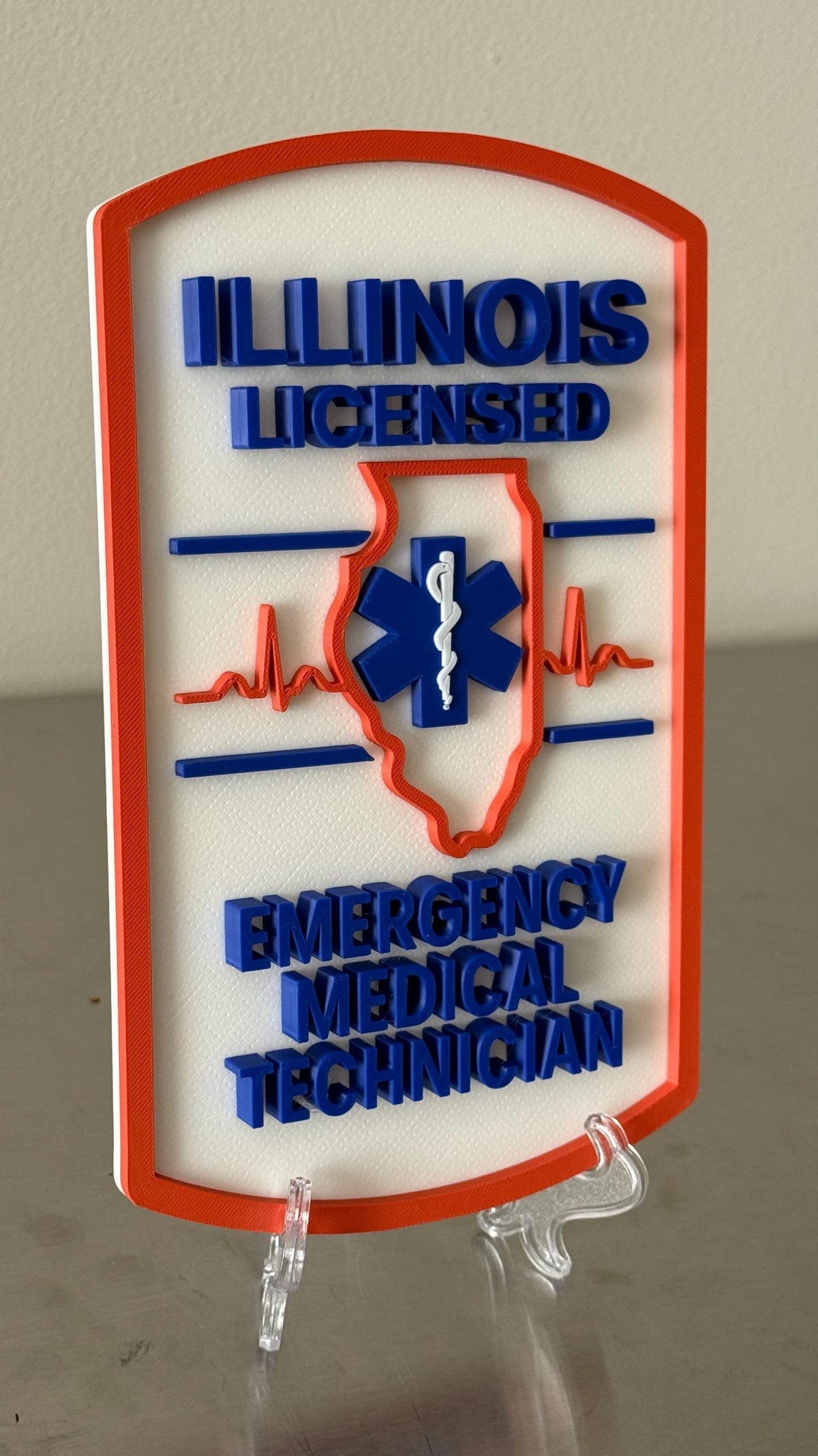 Illinois EMT & Paramedic 3D Display Plaque First Responder Display Plaque IL EMS