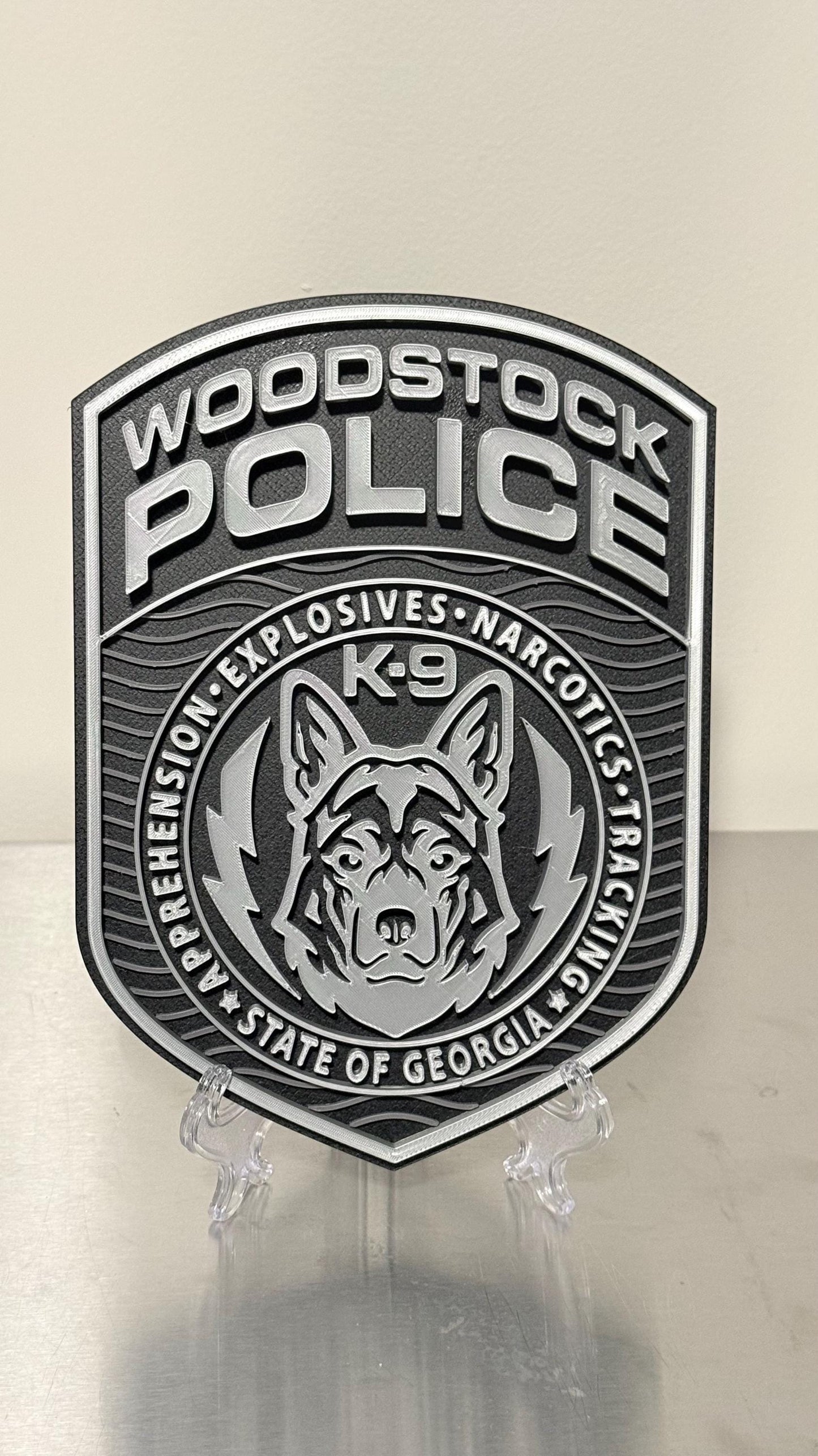 Woodstock K9 Police Georgia 3D Embossed Plaque GA