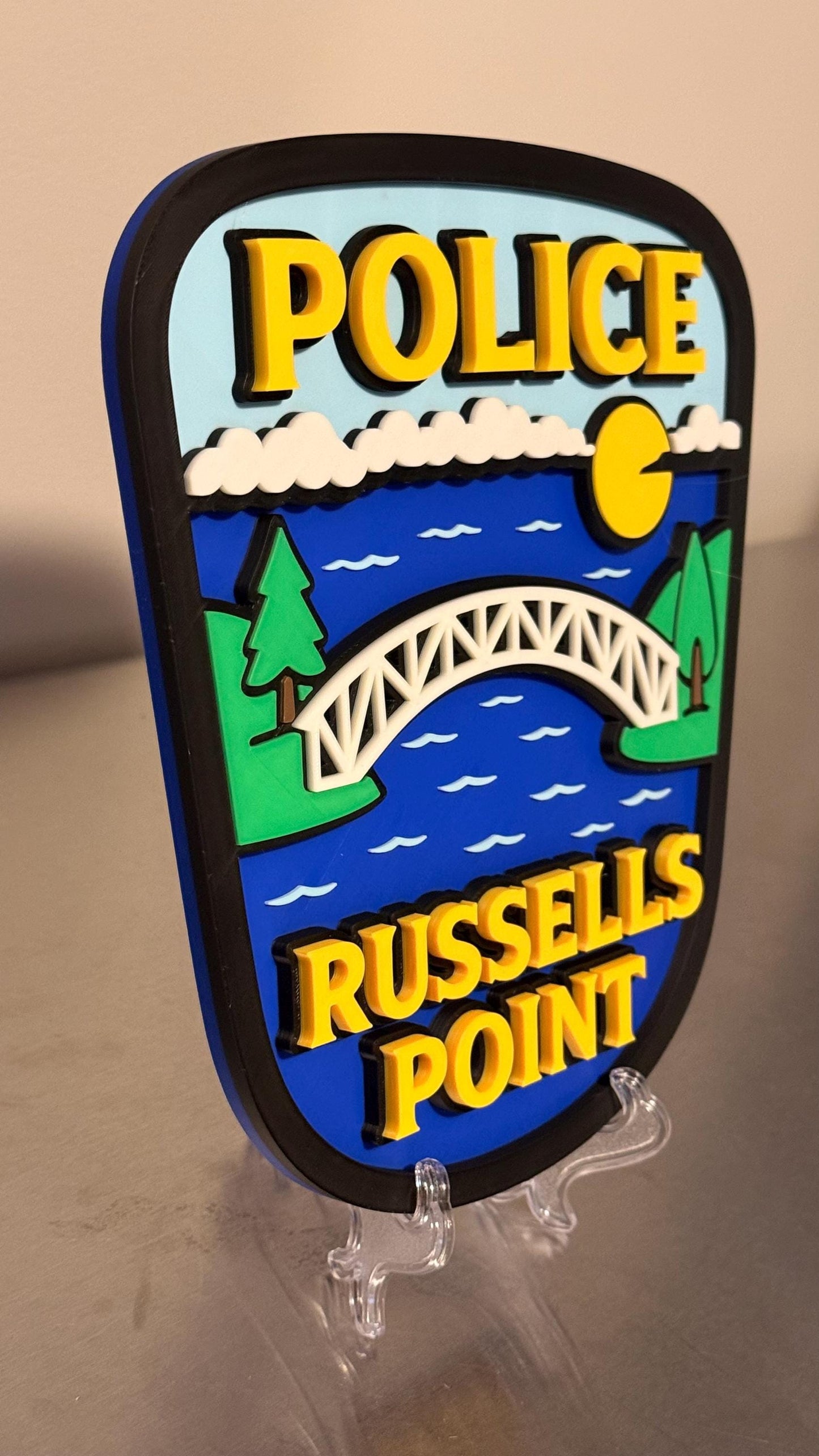 Russells Point Police Department 3D Embossed Plaque - First Responder Wall Art Ohio OH