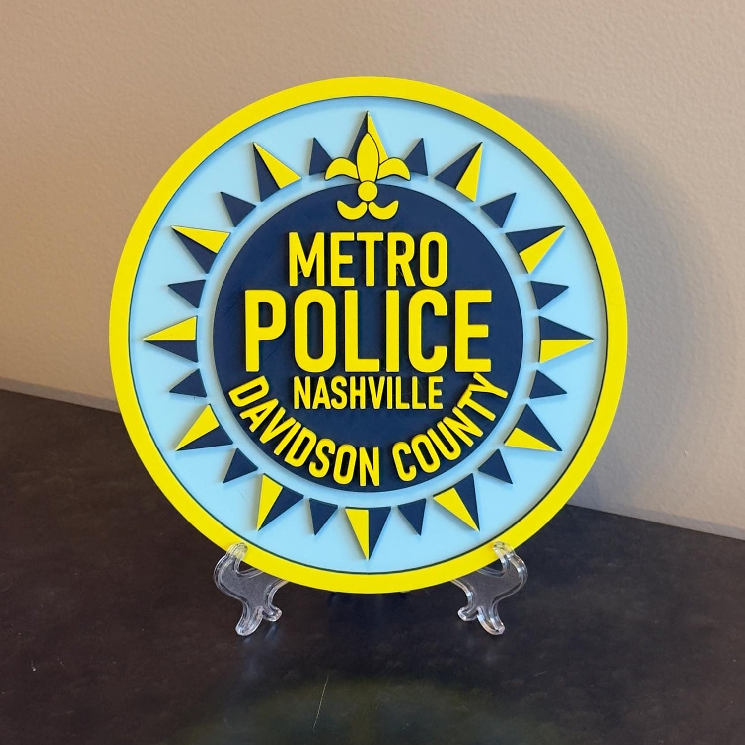 Nashville Metro Police 3D Embossed Plaque: First Responder Wall Art Tennessee