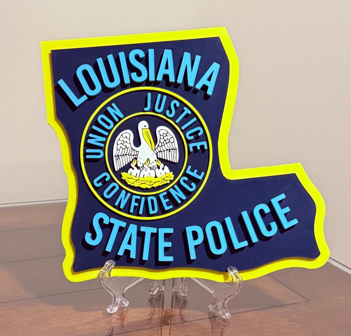Louisiana State Police 3D Embossed Plaque: First Responder Wall Art