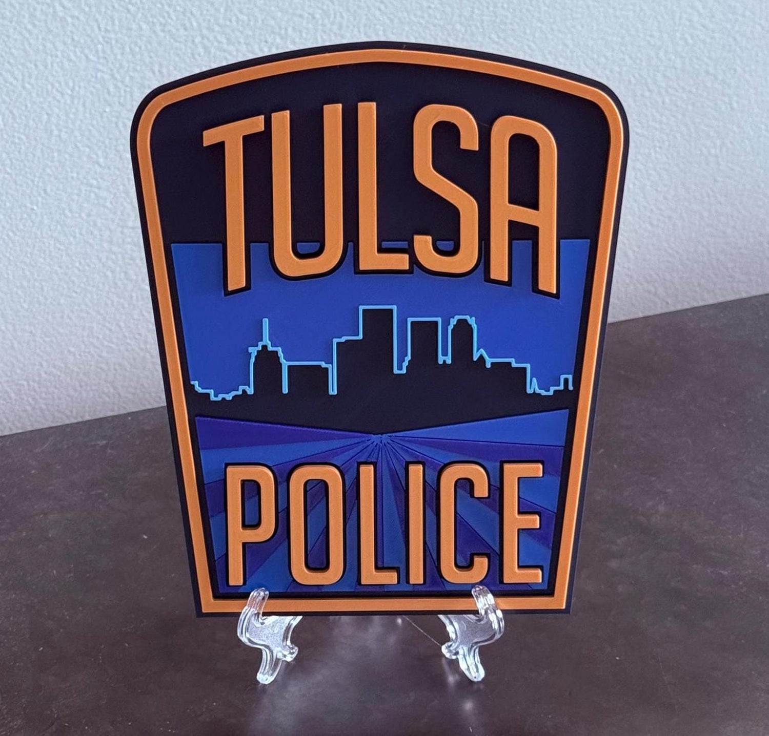 Tulsa Police Department Plaque: 3D Embossed Wall Art Oklahoma