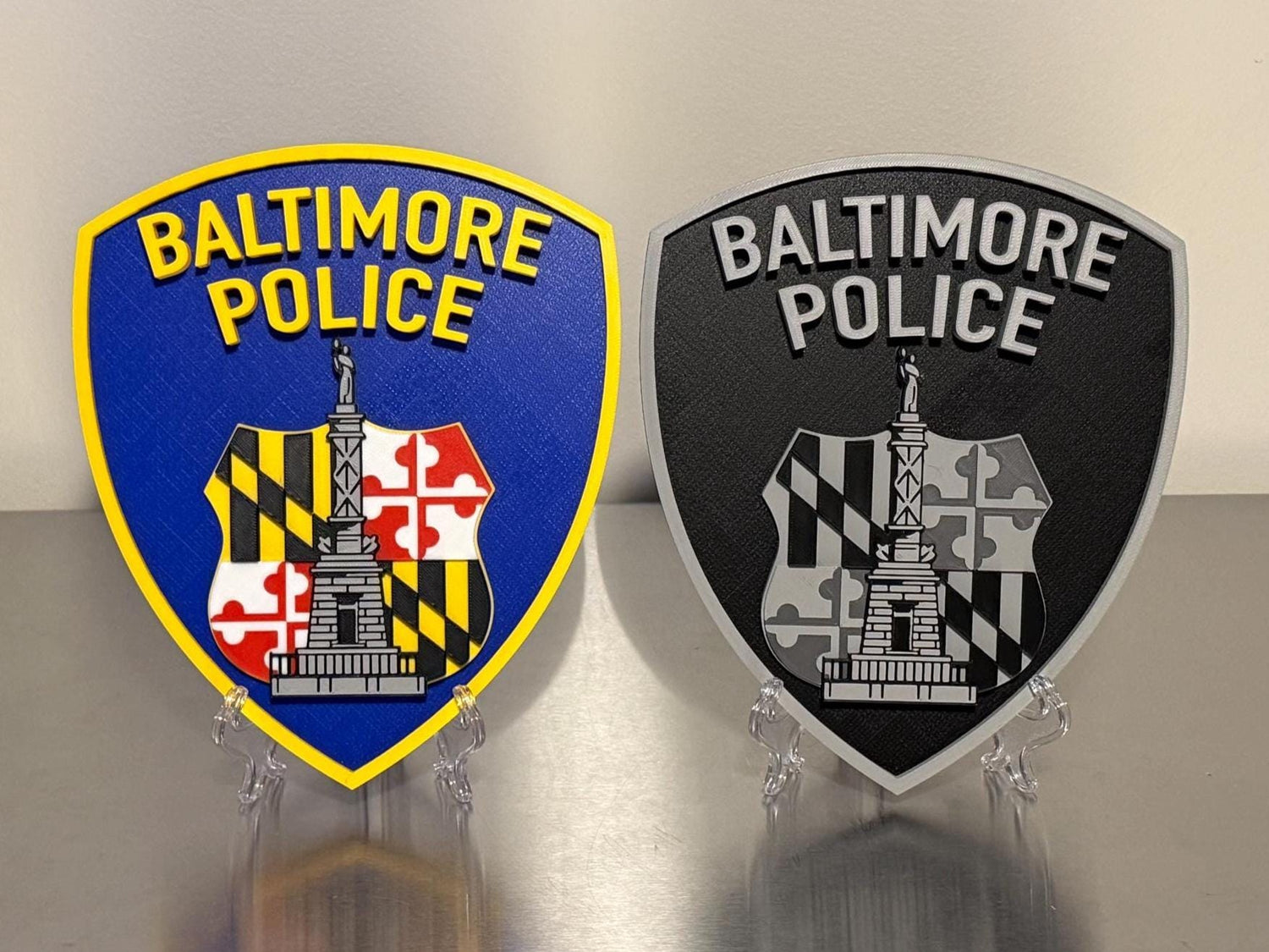 Baltimore Police Plaque: 3D Embossed First Responder Wall Art Maryland