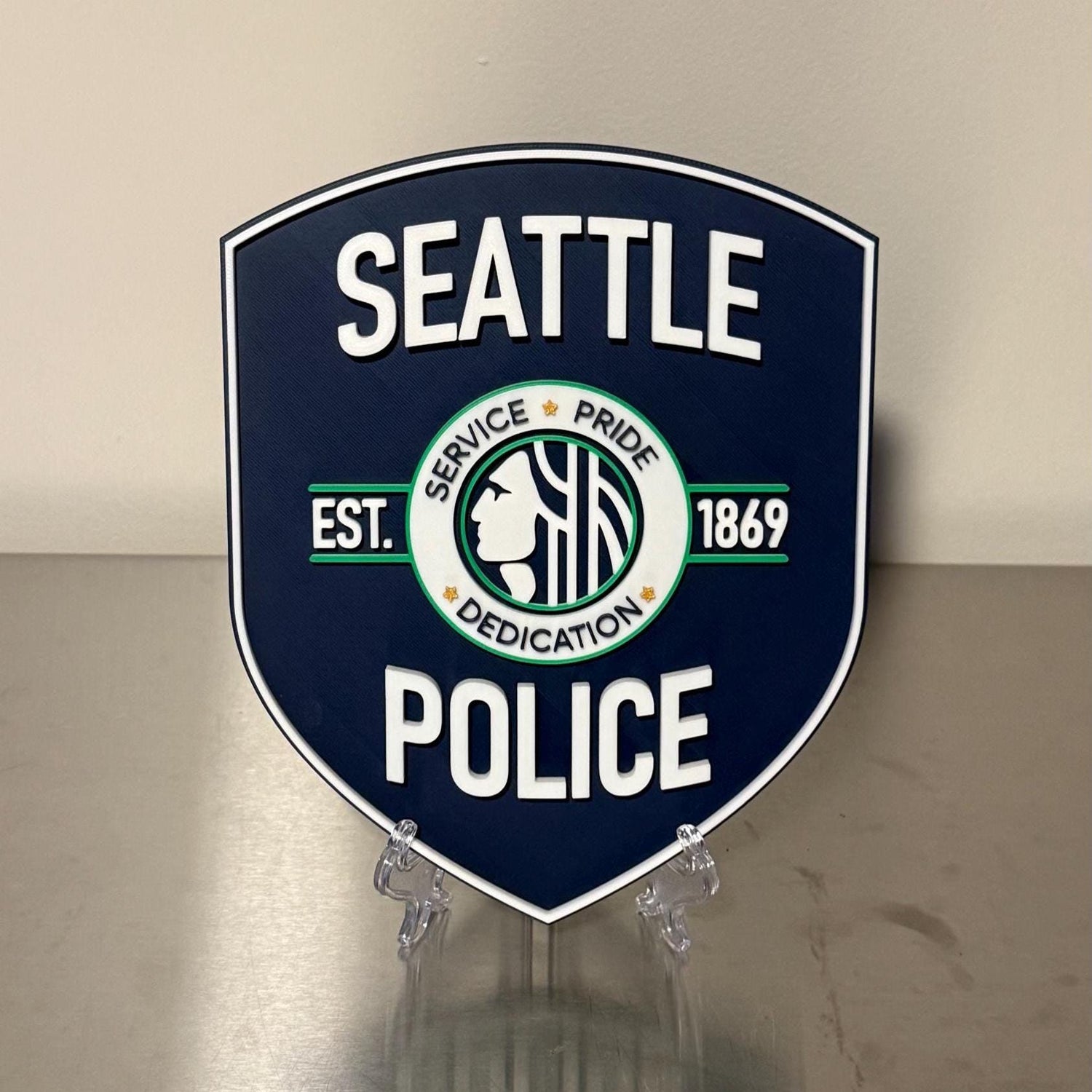 Seattle Police Department Logo Plaque: First Responder Wall Art Washington