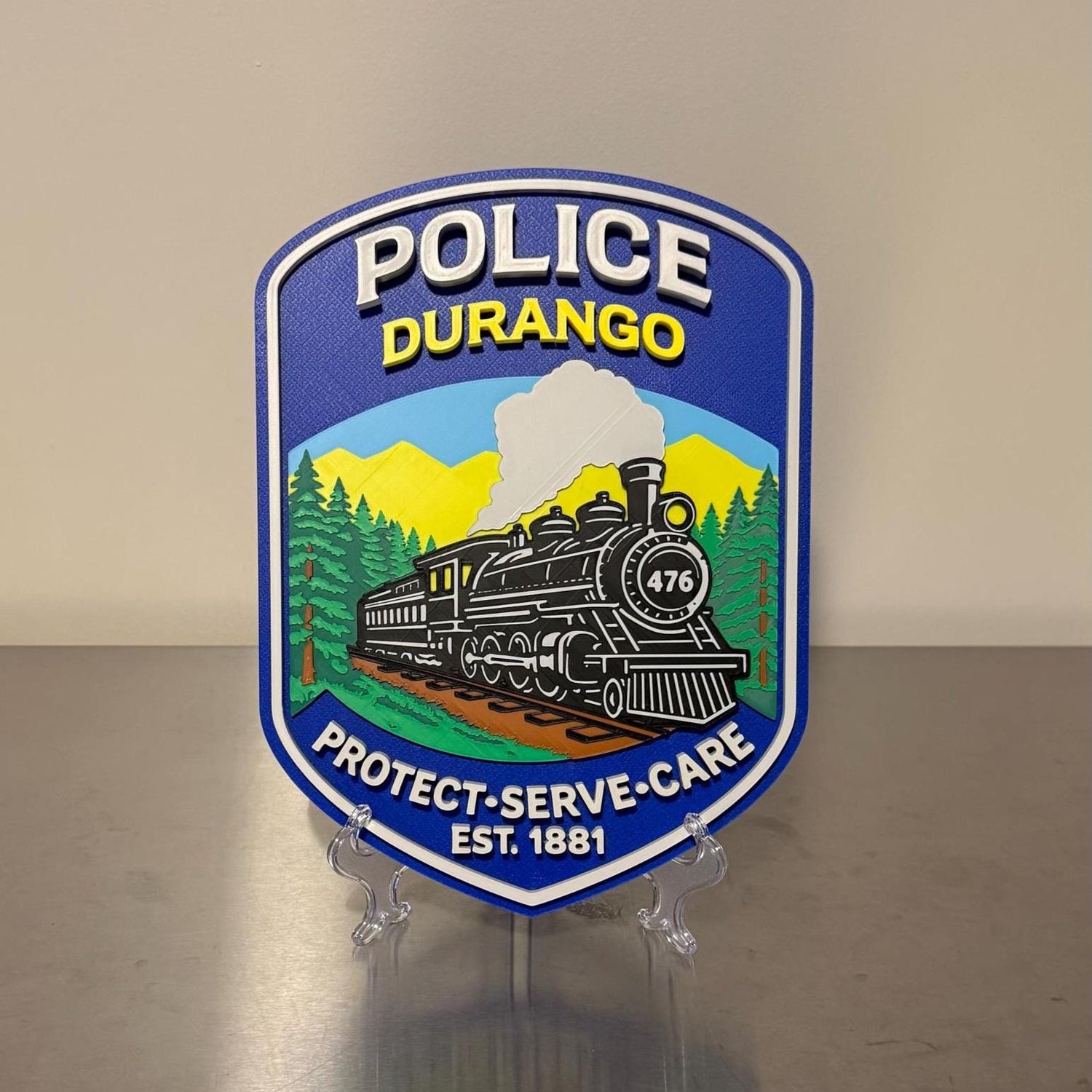 Durango Police Department 3D Embossed Plaque - First Responder Wall Art Colorado