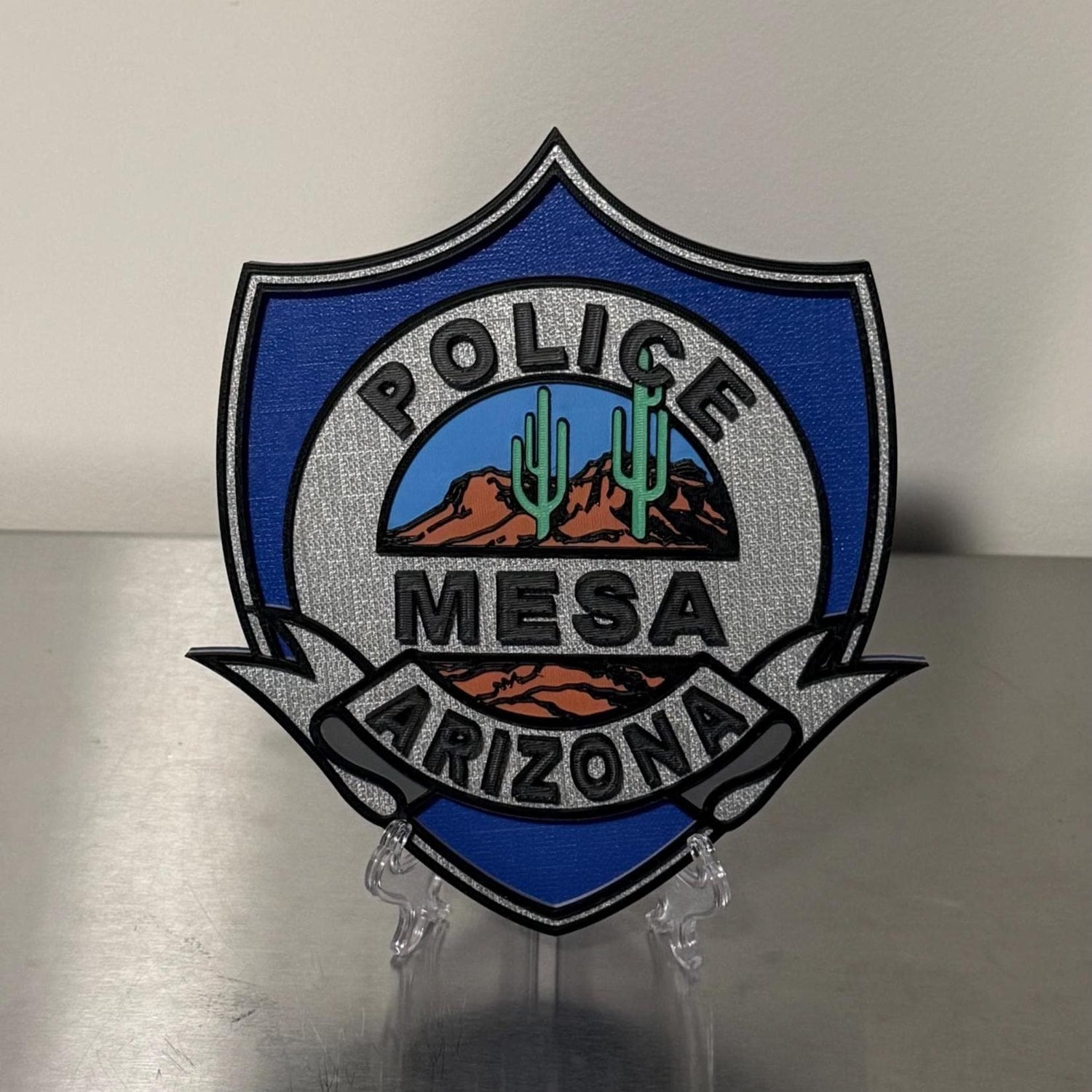 Mesa Arizona Police Plaque: 3D Embossed First Responder Display AZ