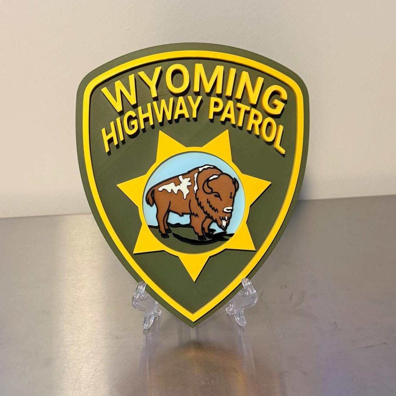 Wyoming Highway Patrol 3D Plaque, First Responder Wall Art Wyoming