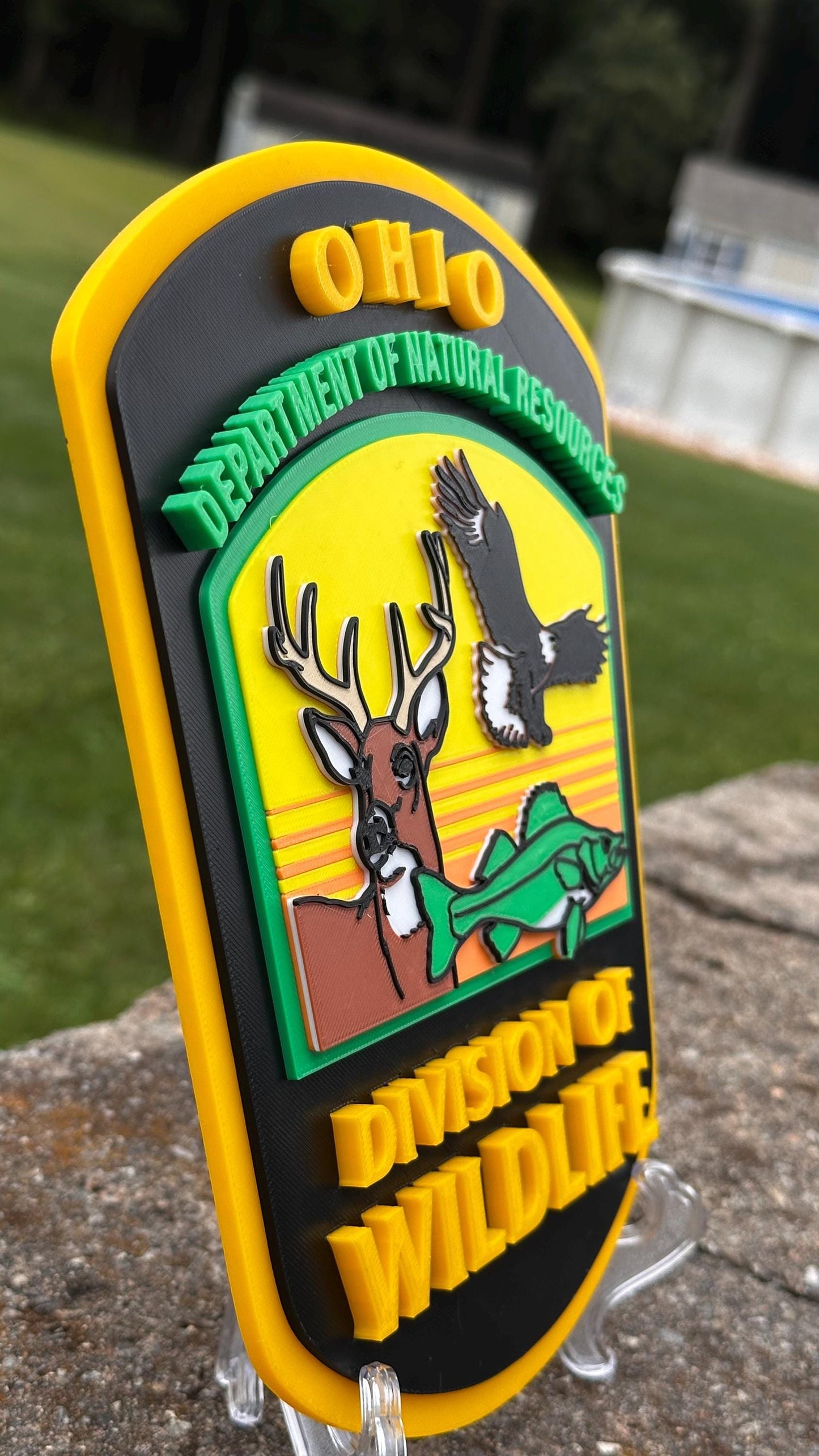 Ohio Wildlife Game Warden 3D Embossed Plaque - First Responder Wall Art