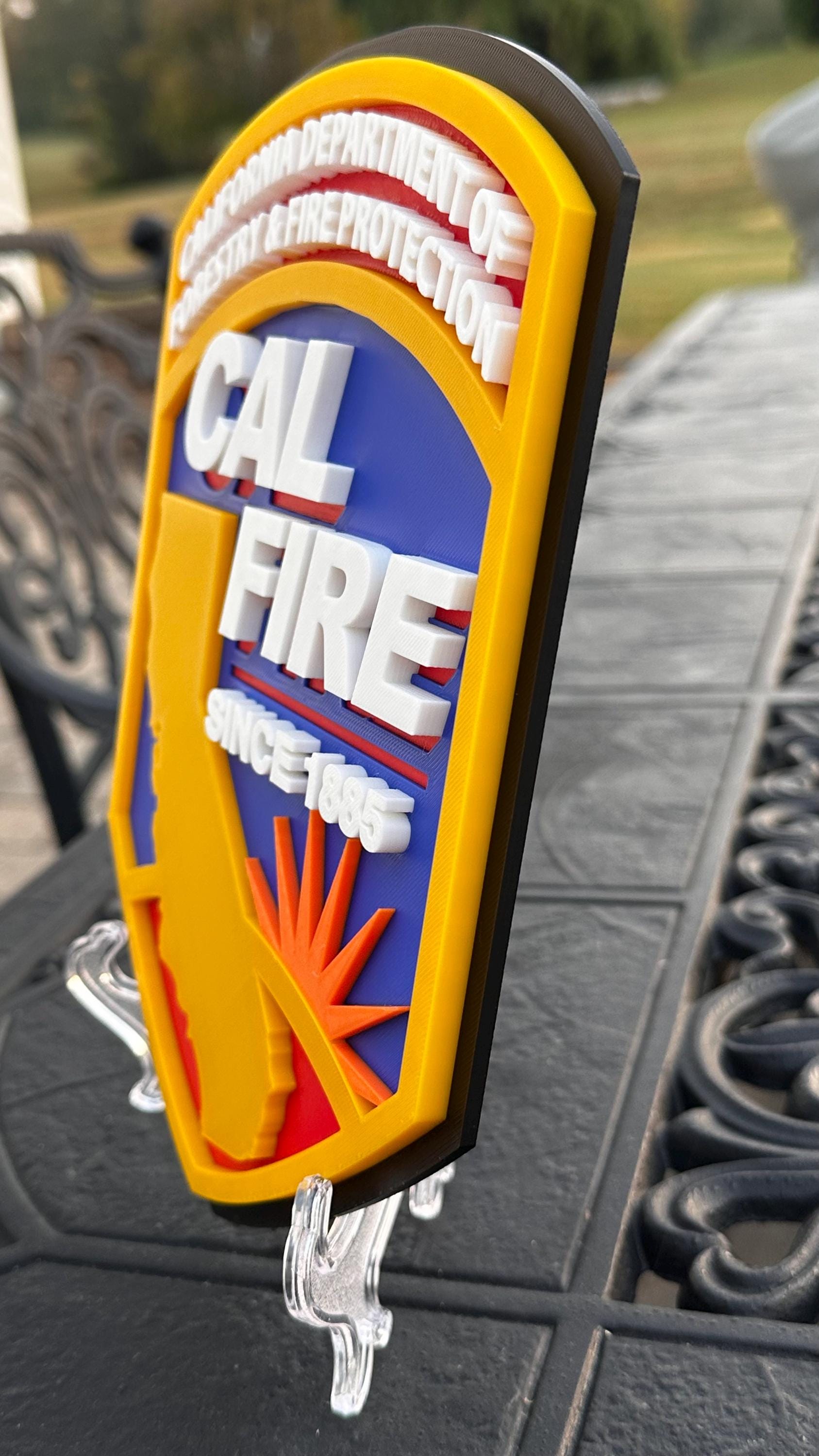 CAL Fire California Emblem 3D Plaque - First Responder Wall Art Firefighter Gift California