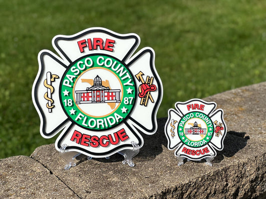 Pasco County Fire Department Plaque: 3D First Responder Wall Art Florida