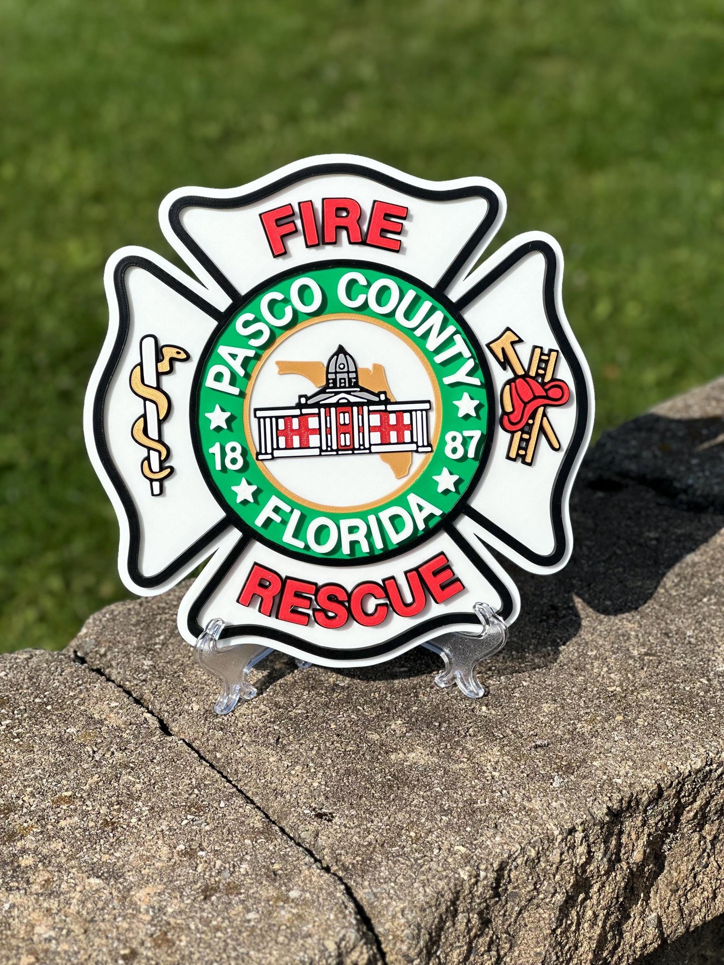 Pasco County Fire Department Plaque: 3D First Responder Wall Art Florida