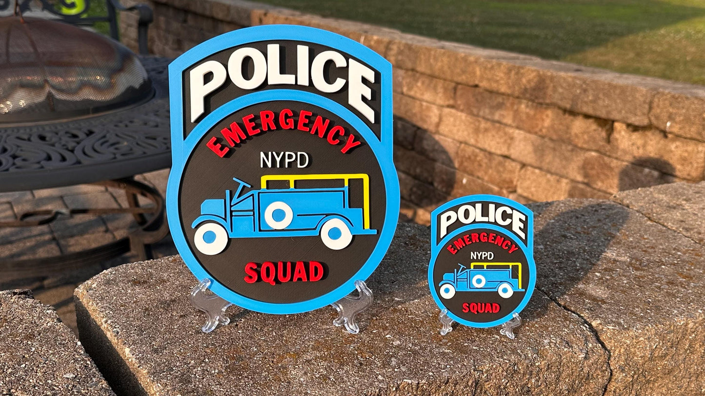 NYPD ESU SOD Plaque: 3D Police - Wall or Shelf Display