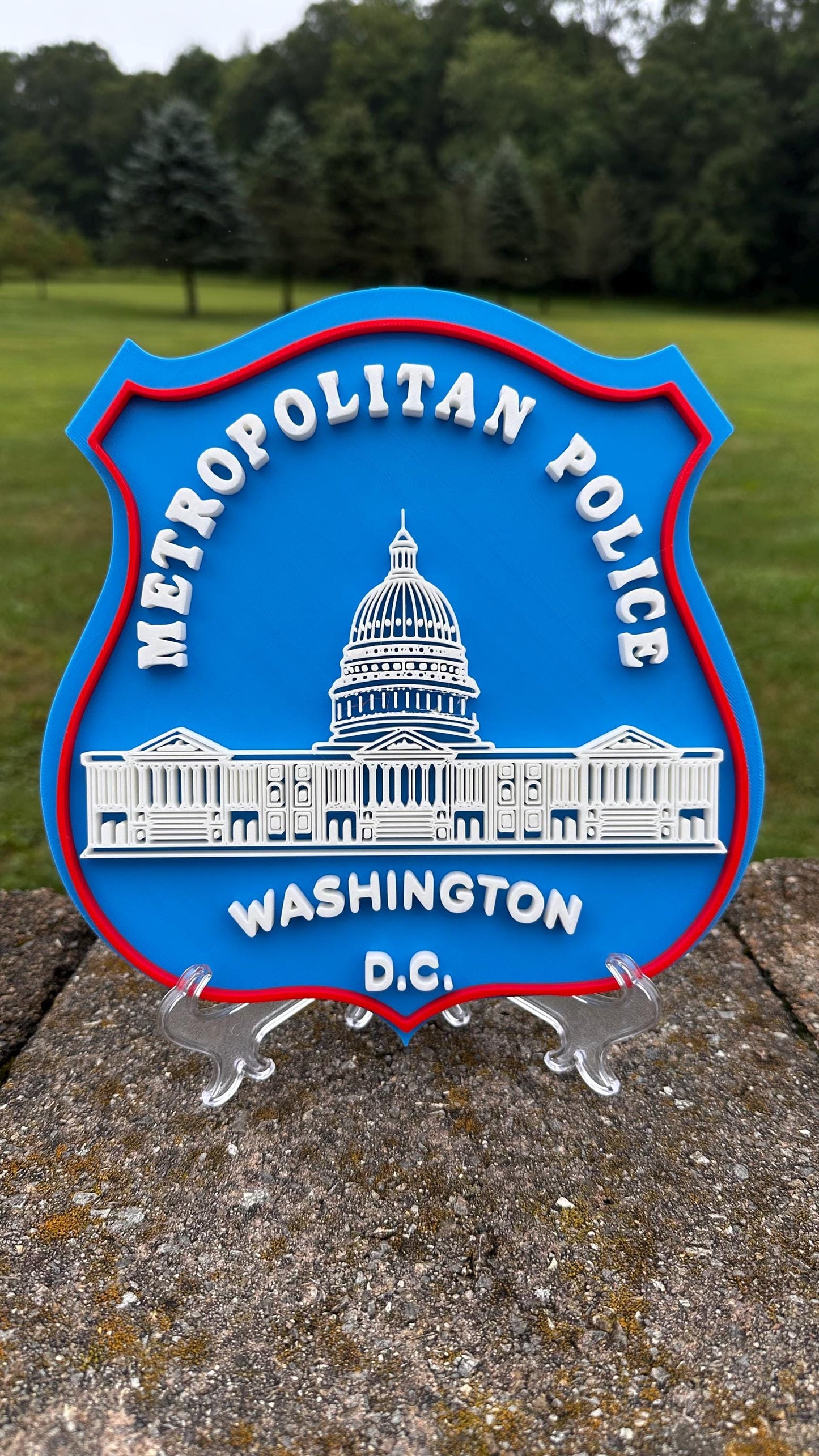 DC Metropolitan Police Logo 3D Embossed Plaque: First Responder Wall Art D.C.