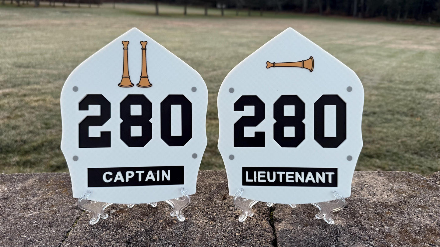 FDNY Fire Helmet Shield: 3D Lieutenant & Captain Display Plaque