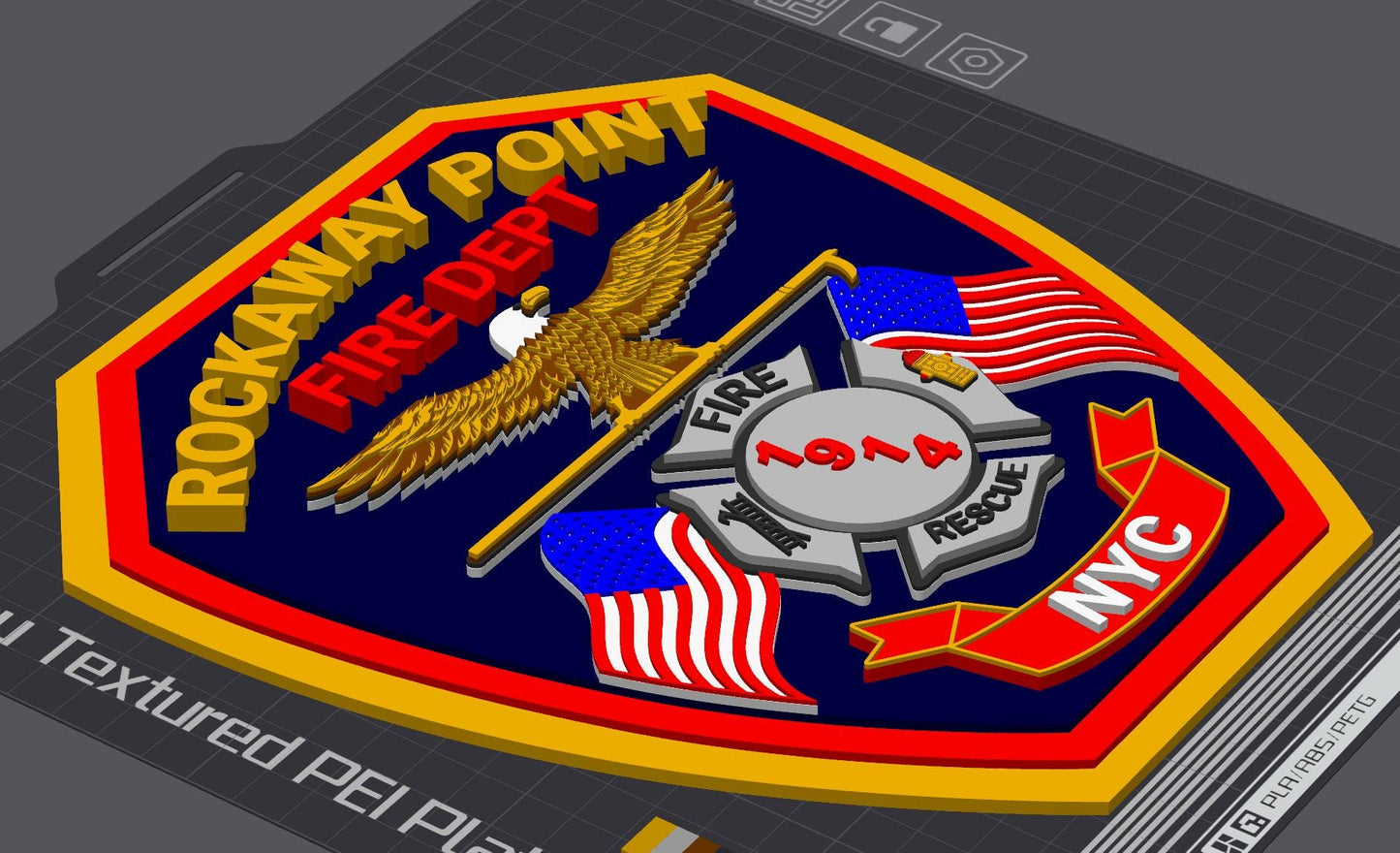 Rockaway Point Fire Department 3D Plaque: First Responder Wall Art
