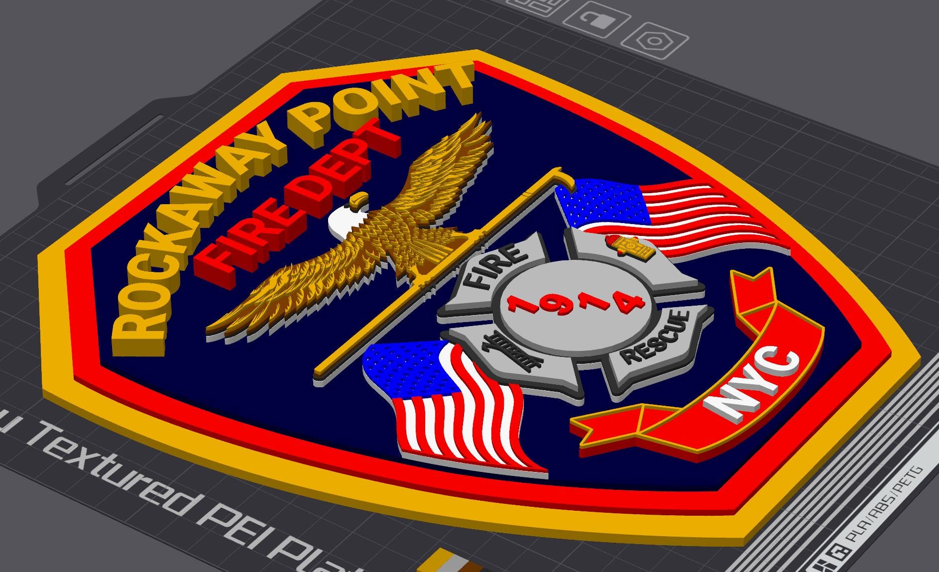 Rockaway Point Fire Department 3D Plaque: First Responder Wall Art