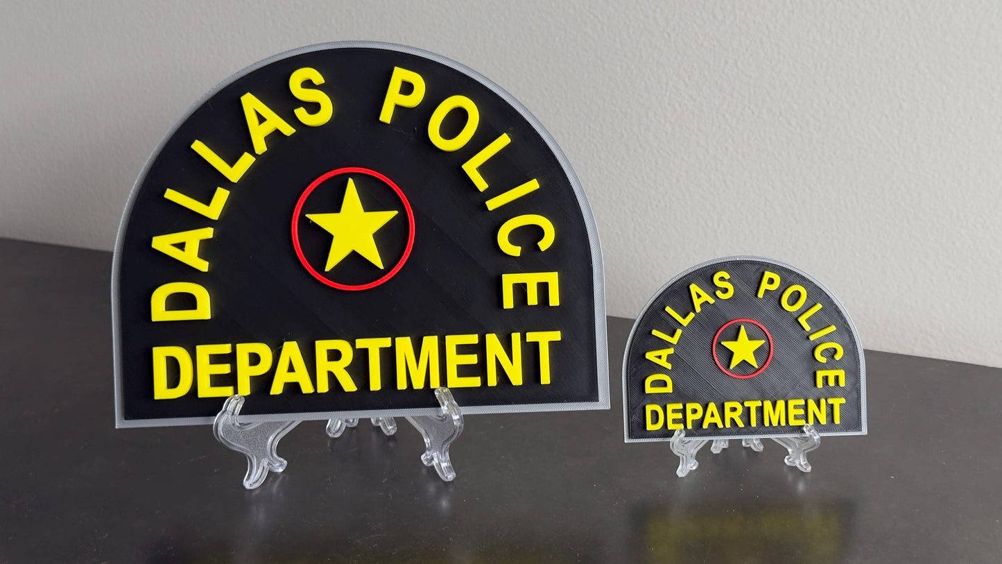 Dallas Police Department 3D Embossed Plaque: First Responder Wall Art Texas