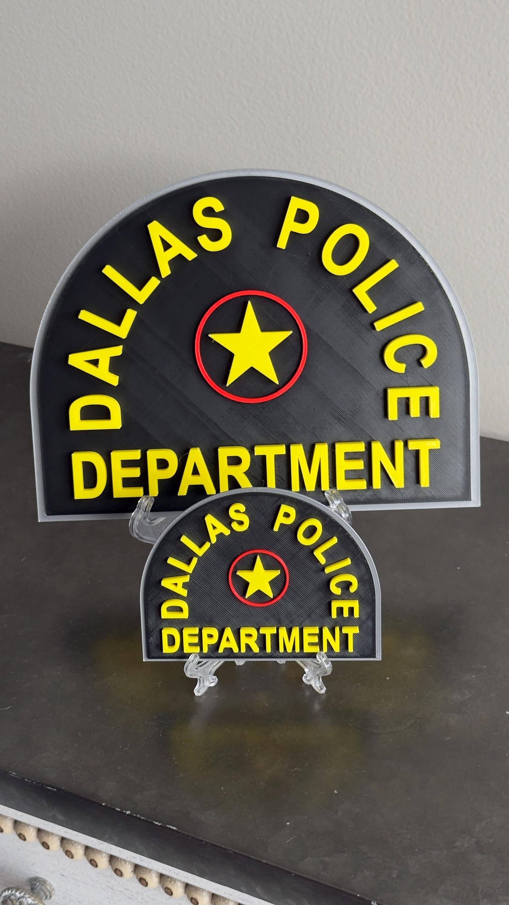 Dallas Police Department 3D Embossed Plaque: First Responder Wall Art Texas