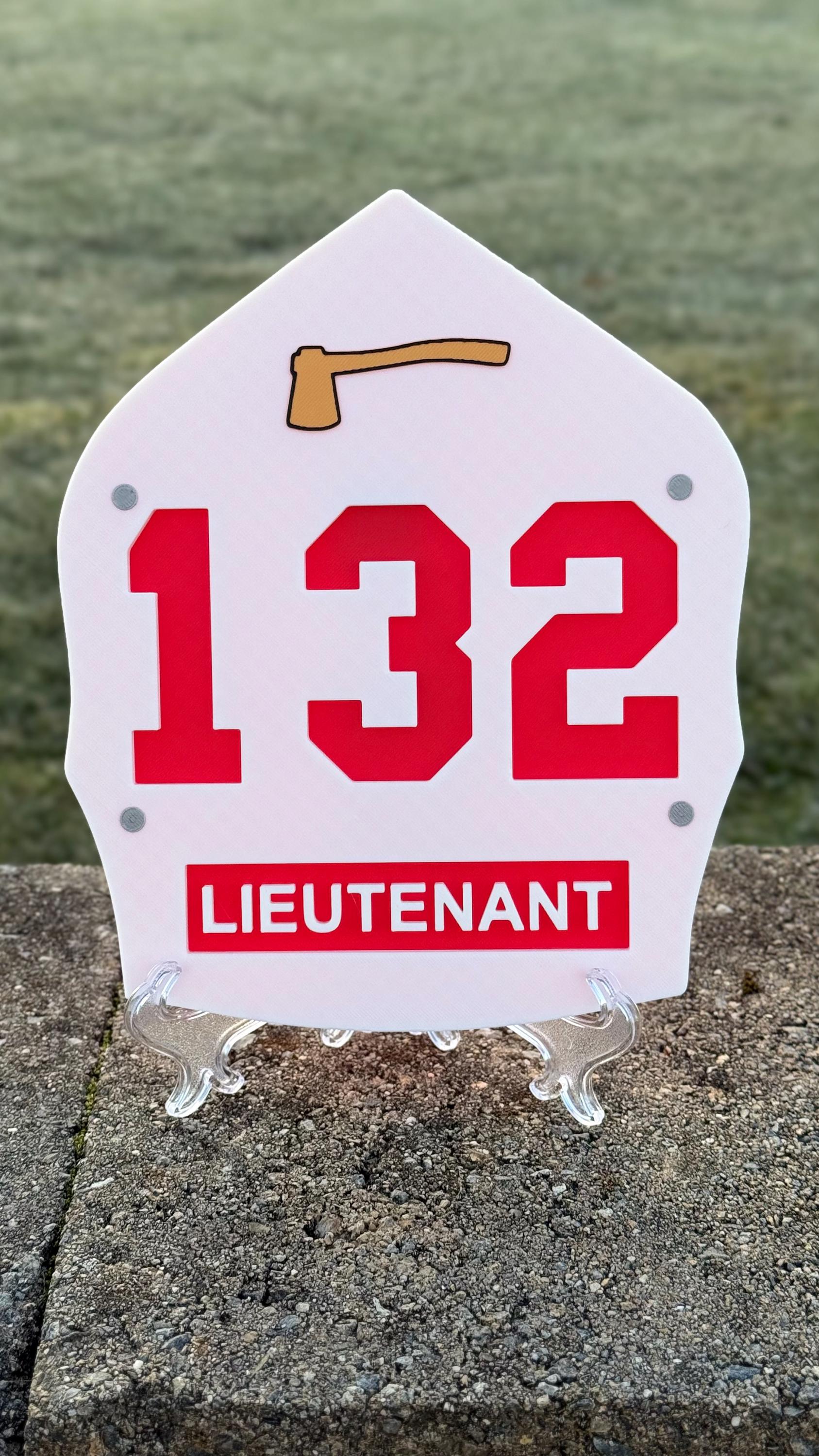 FDNY Fire Helmet Shield: 3D Lieutenant & Captain Display Plaque