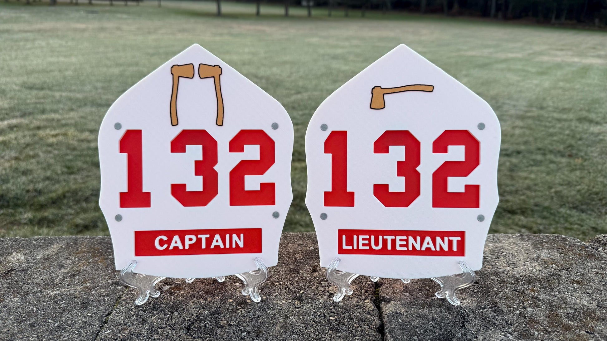 FDNY Fire Helmet Shield: 3D Lieutenant & Captain Display Plaque