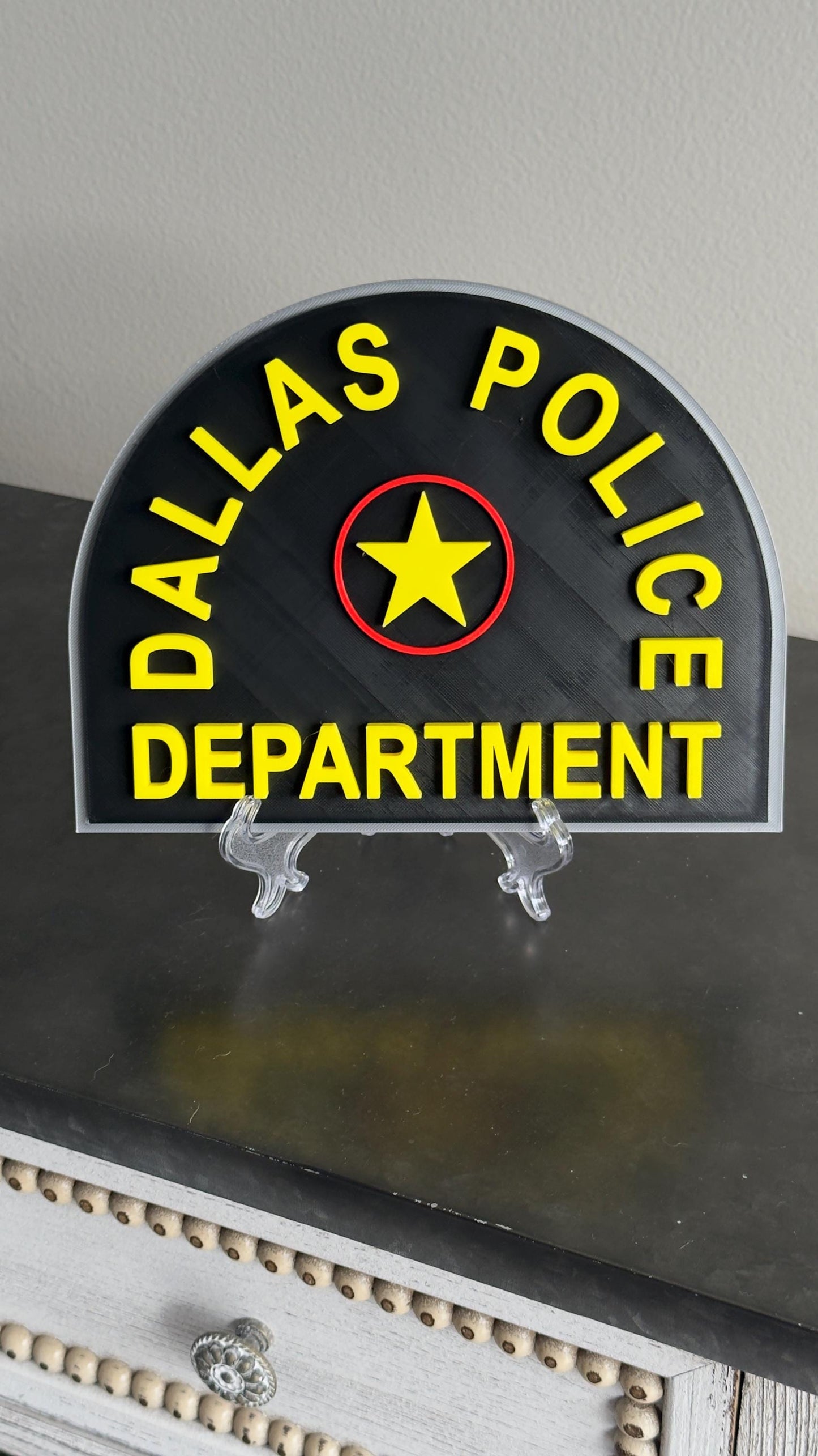 Dallas Police Department 3D Embossed Plaque: First Responder Wall Art Texas