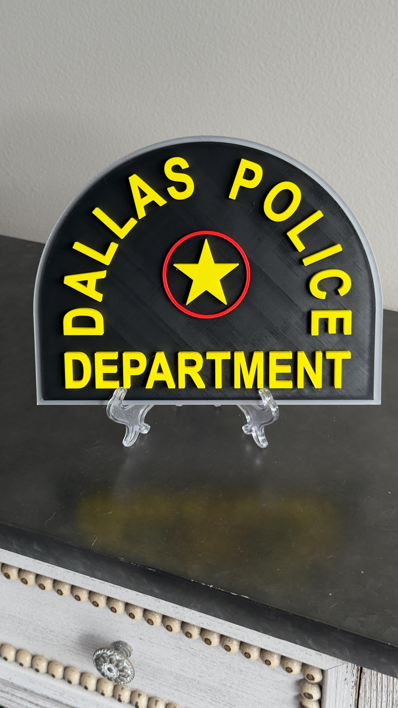 Dallas Police Department 3D Embossed Plaque: First Responder Wall Art Texas