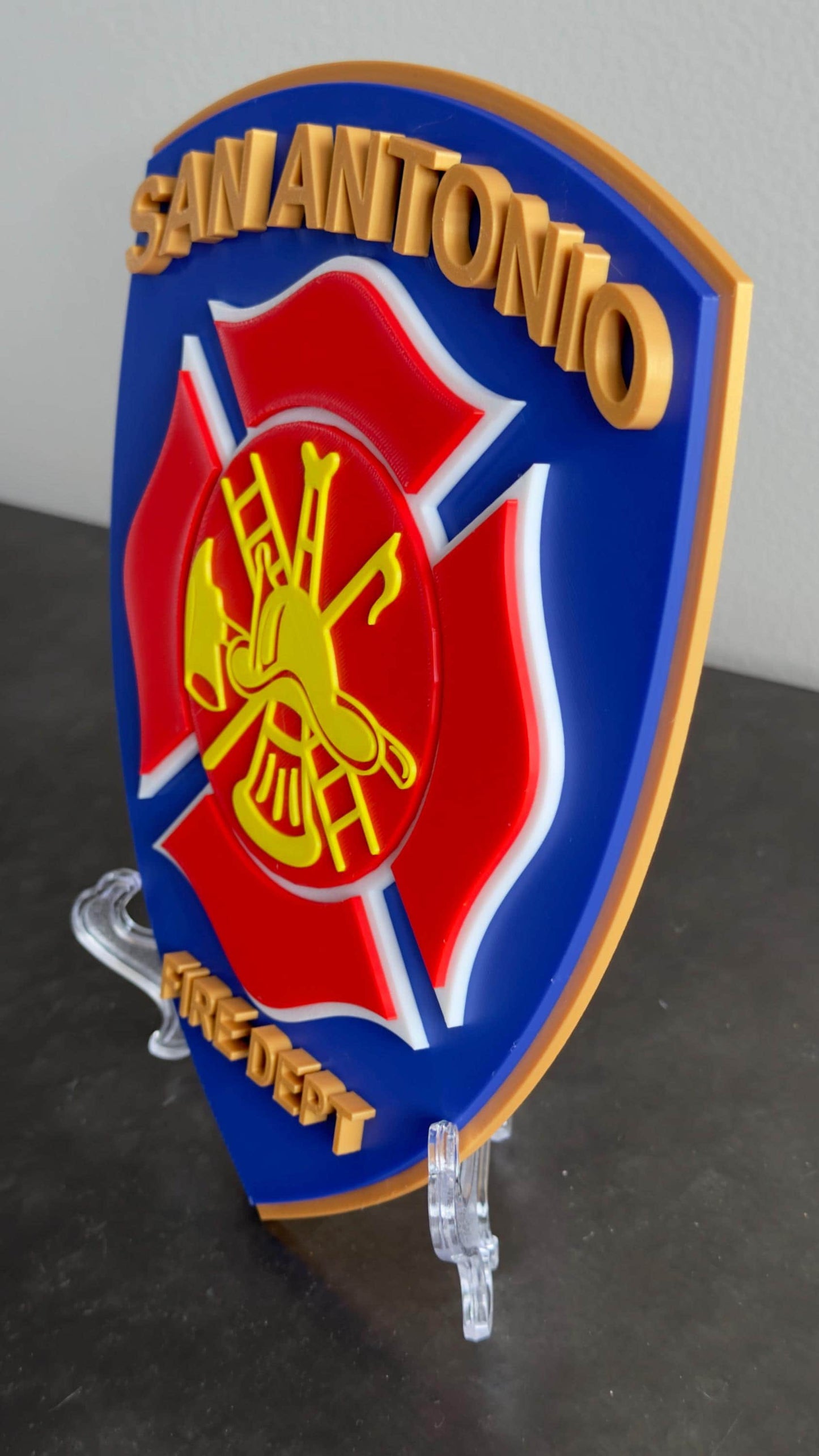 San Antonio Fire Department 3D Embossed Plaque - First Responder Wall Art Texas