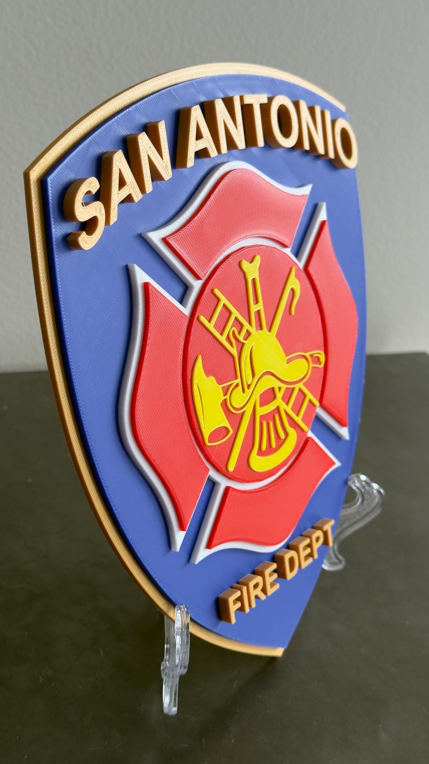 San Antonio Fire Department 3D Embossed Plaque - First Responder Wall Art Texas