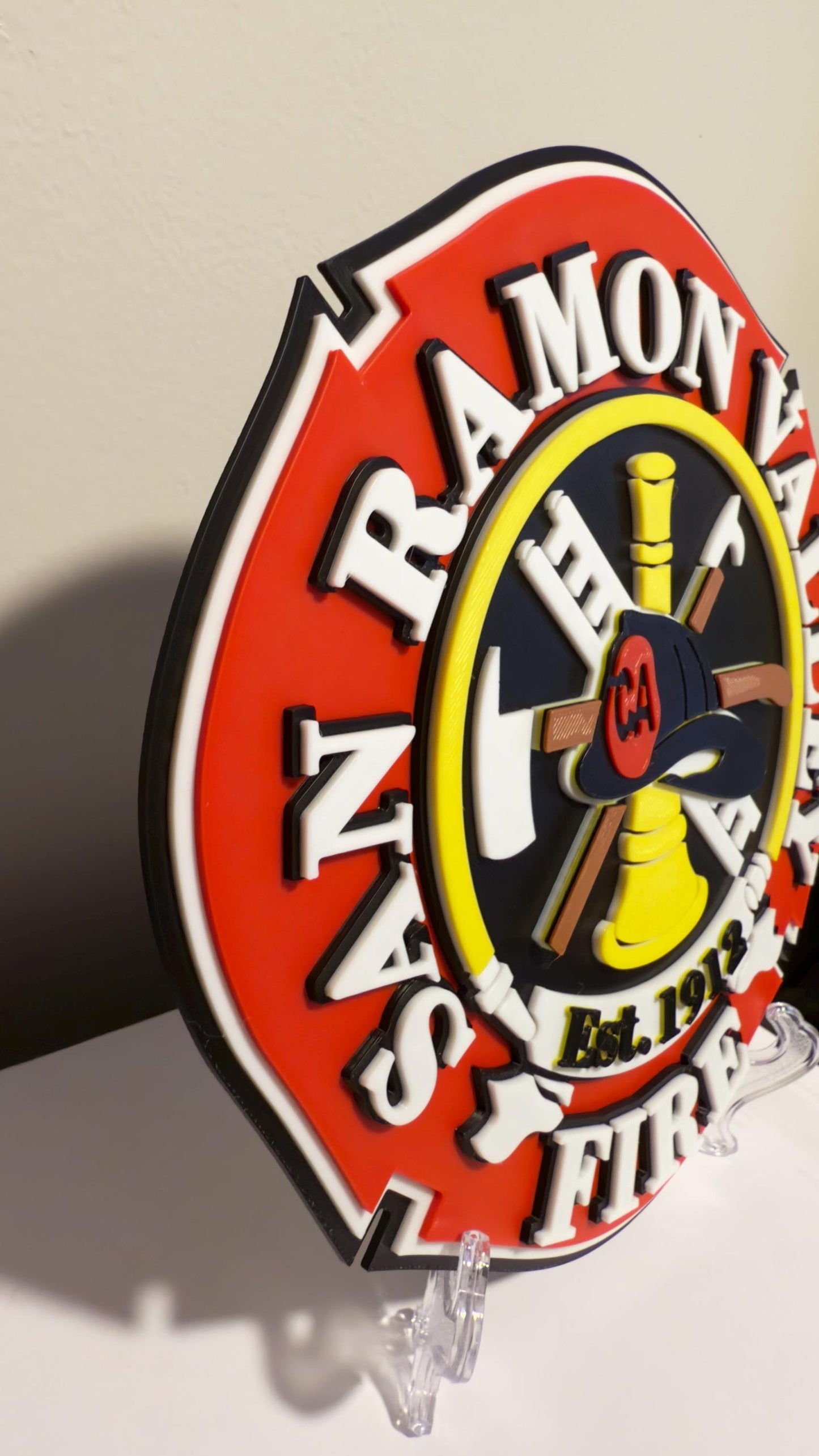 San Ramon Valley Fire Department 3D Embossed Plaque - First Responder Wall Art California
