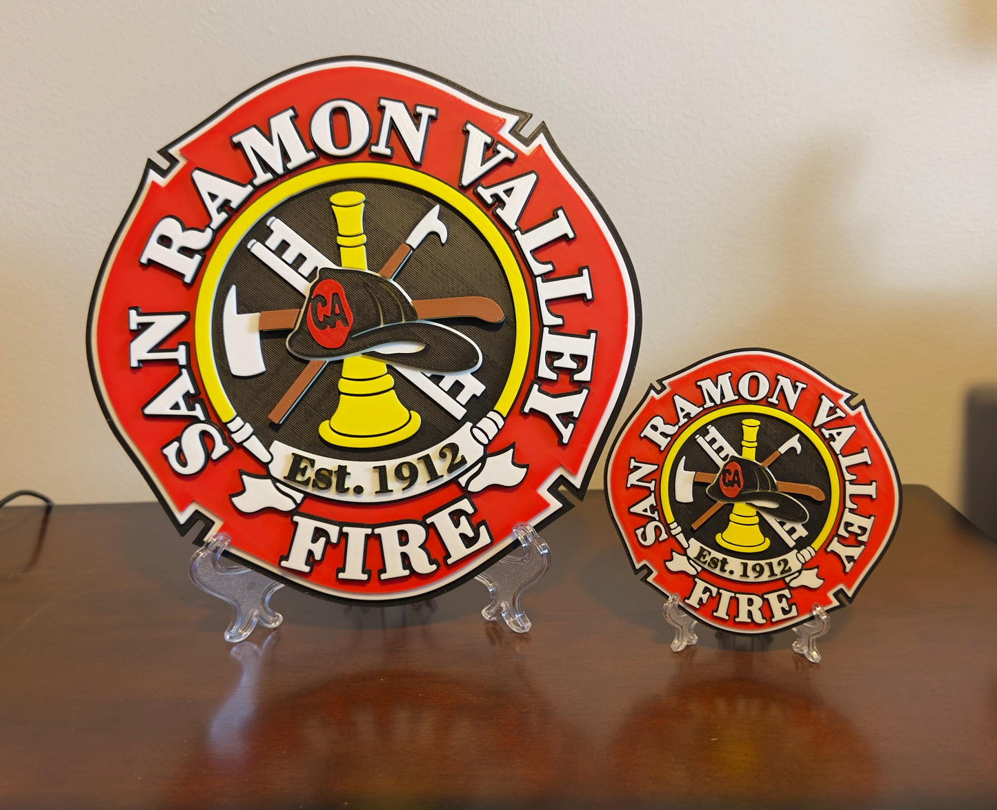 San Ramon Valley Fire Department 3D Embossed Plaque - First Responder Wall Art California