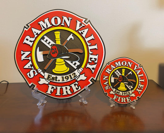 San Ramon Valley Fire Department 3D Embossed Plaque - First Responder Wall Art California