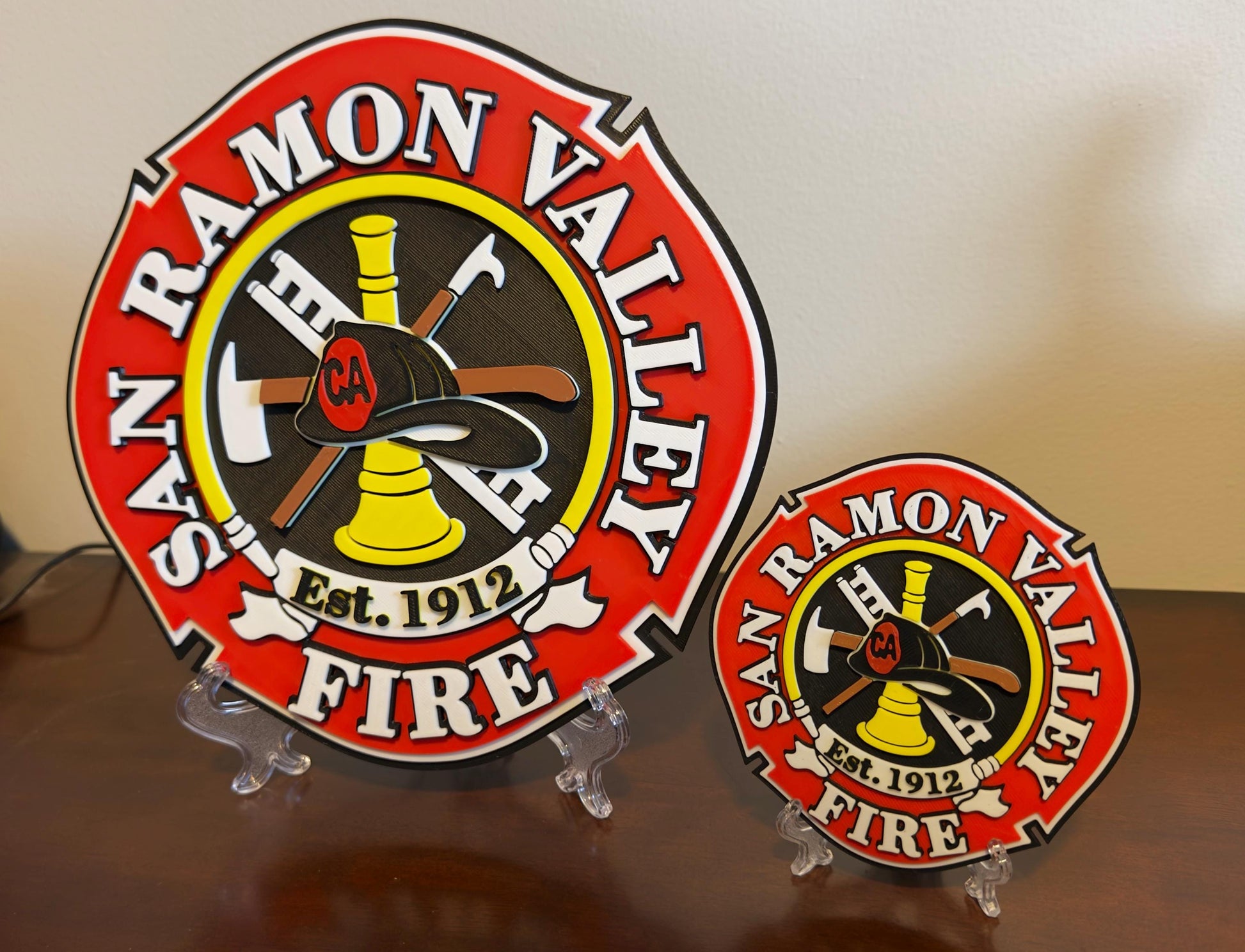 San Ramon Valley Fire Department 3D Embossed Plaque - First Responder Wall Art California