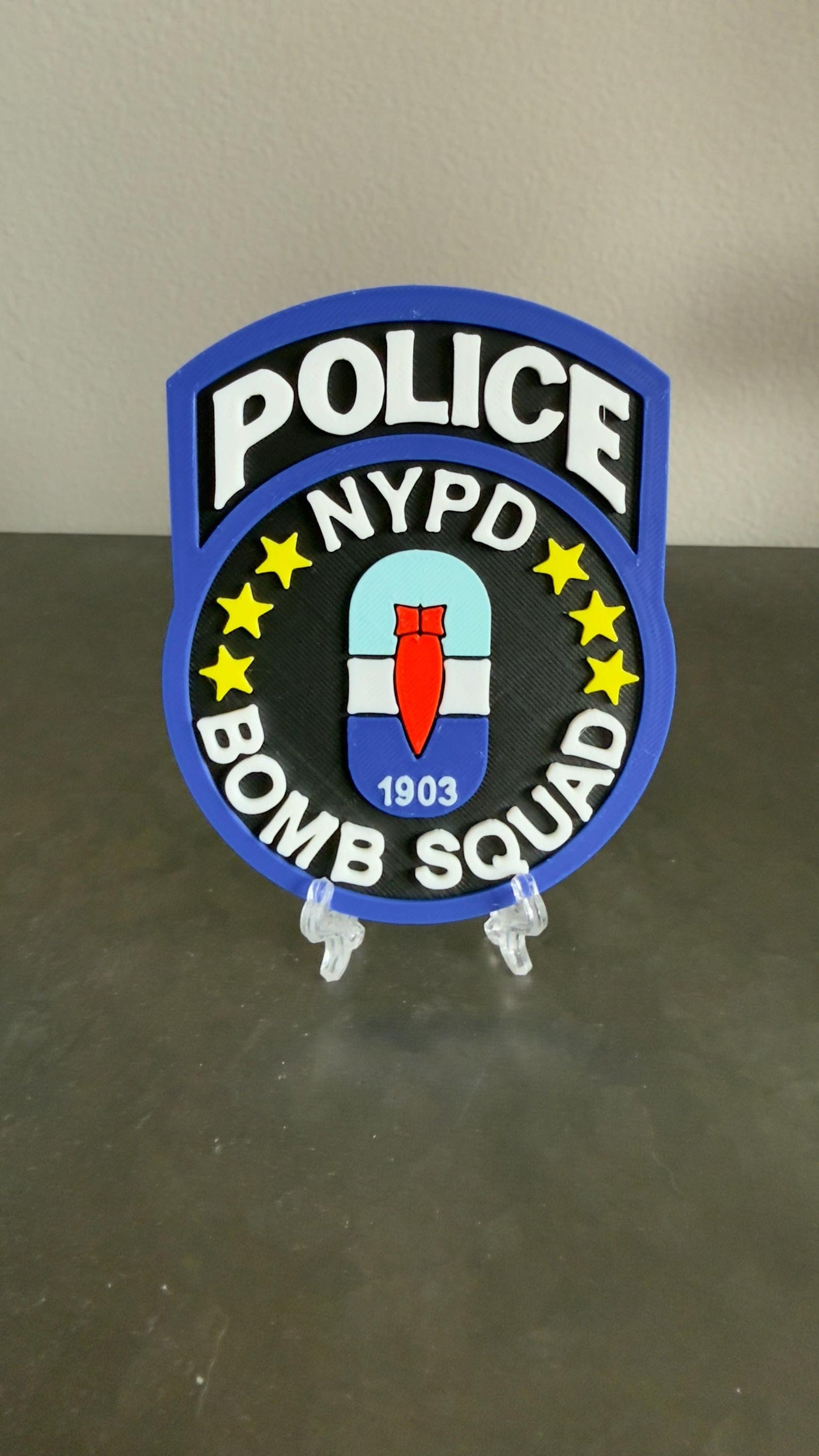 NYPD Bomb Squad 3D Embossed Display Plaque: First Responder Wall Art