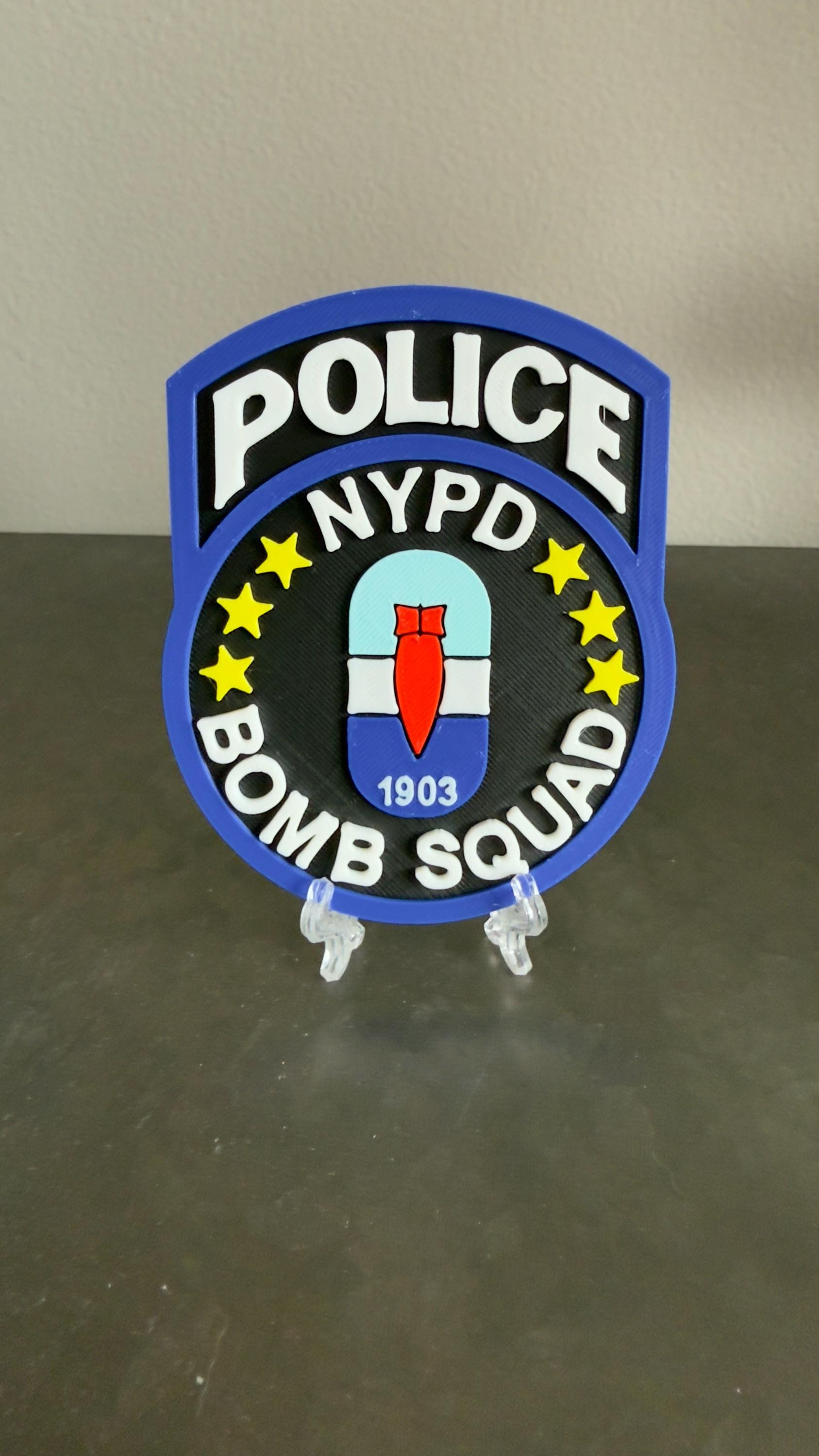NYPD Bomb Squad 3D Embossed Display Plaque: First Responder Wall Art