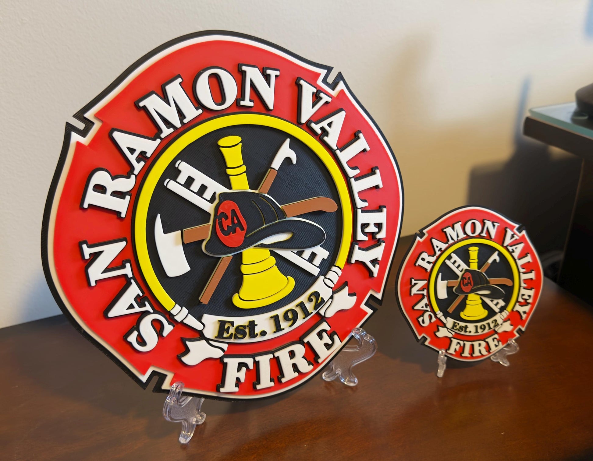 San Ramon Valley Fire Department 3D Embossed Plaque - First Responder Wall Art California