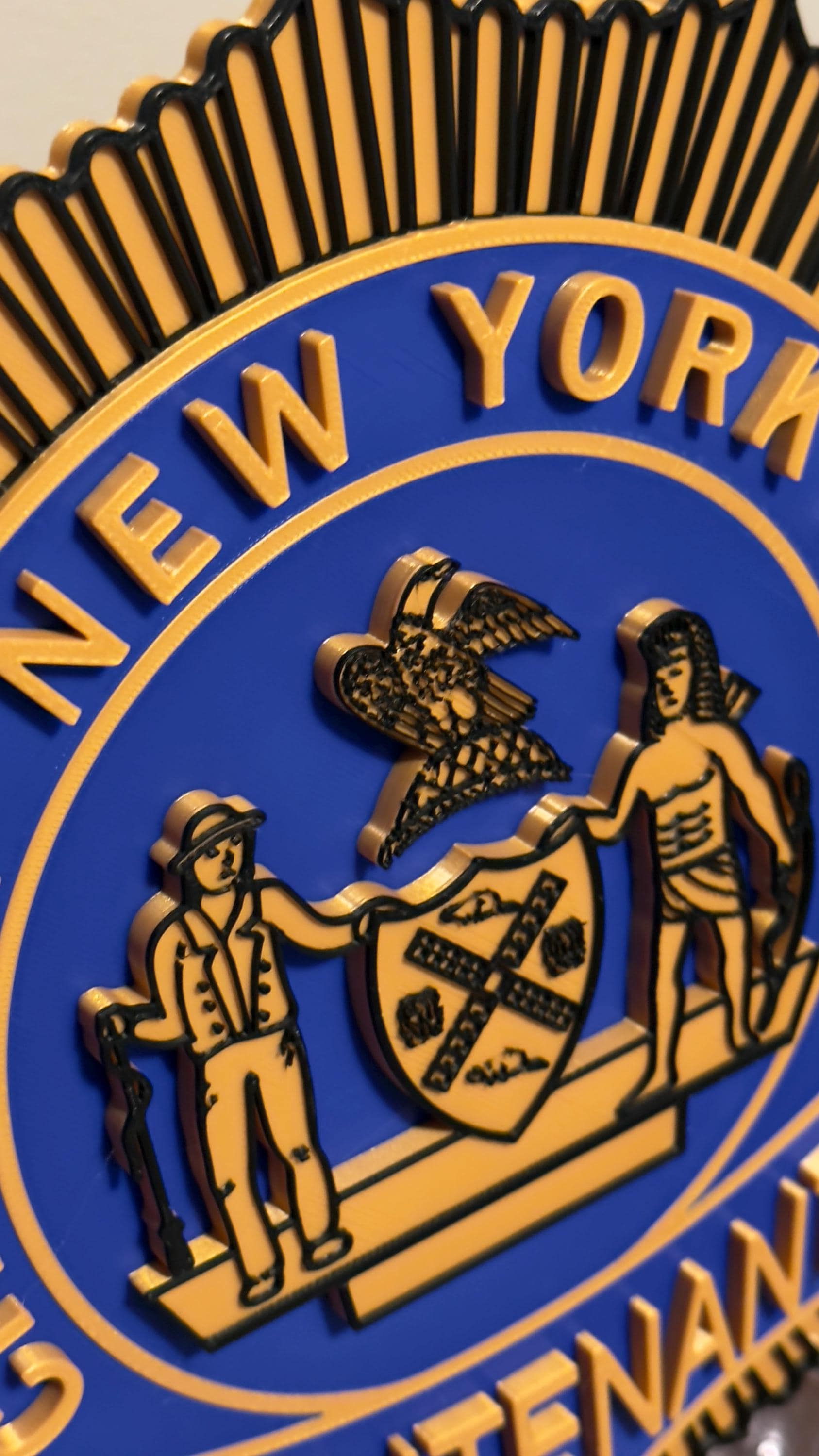 NYPD Lieutenant Shield: 3D Embossed NYC Police Plaque