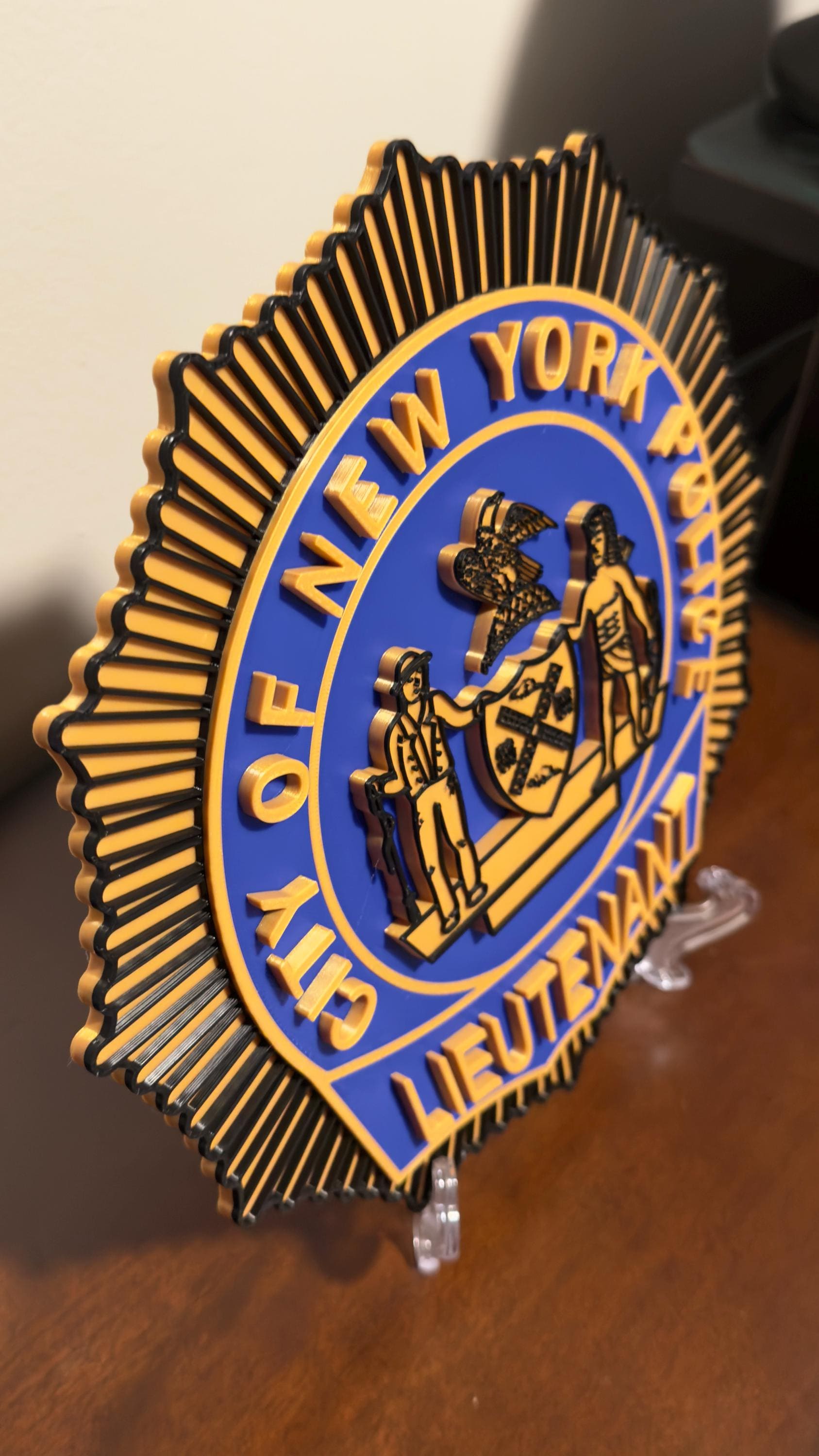 NYPD Lieutenant Shield: 3D Embossed NYC Police Plaque