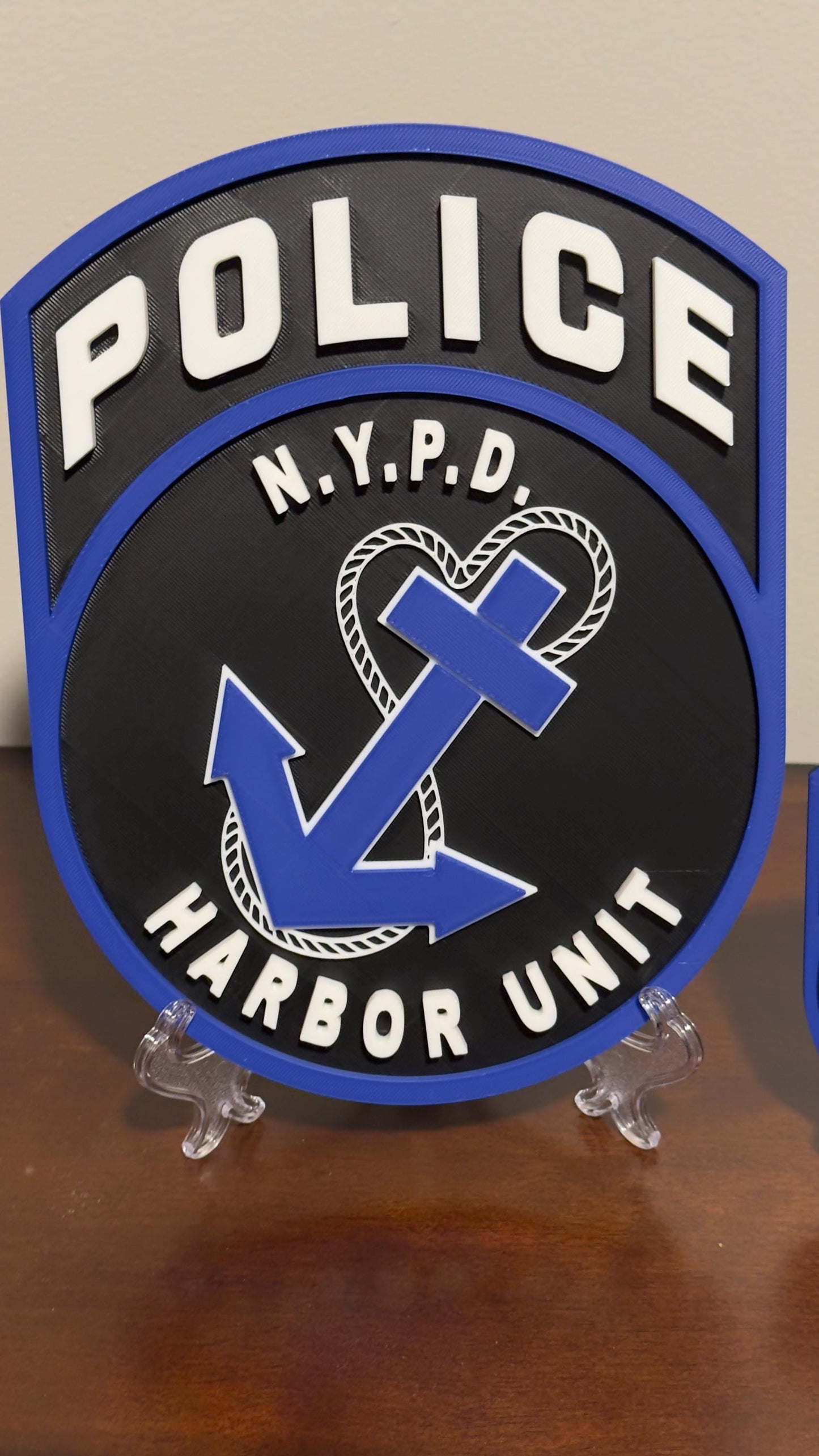 NYPD Harbor Unit 3D Display Plaque: NYC Police Wall Art Police Gift