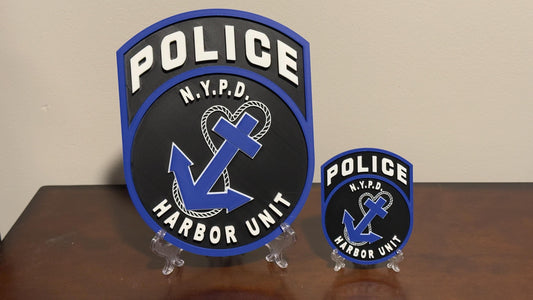 NYPD Harbor Unit 3D Display Plaque: NYC Police Wall Art Police Gift